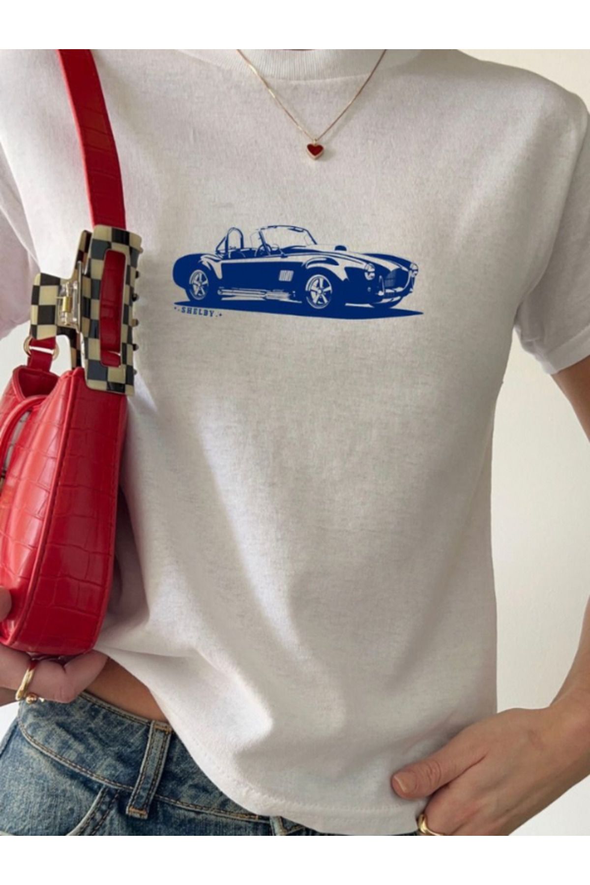 DEEFWEAR DREICH VINTAGE CAR BASKILI BEYAZ CROP