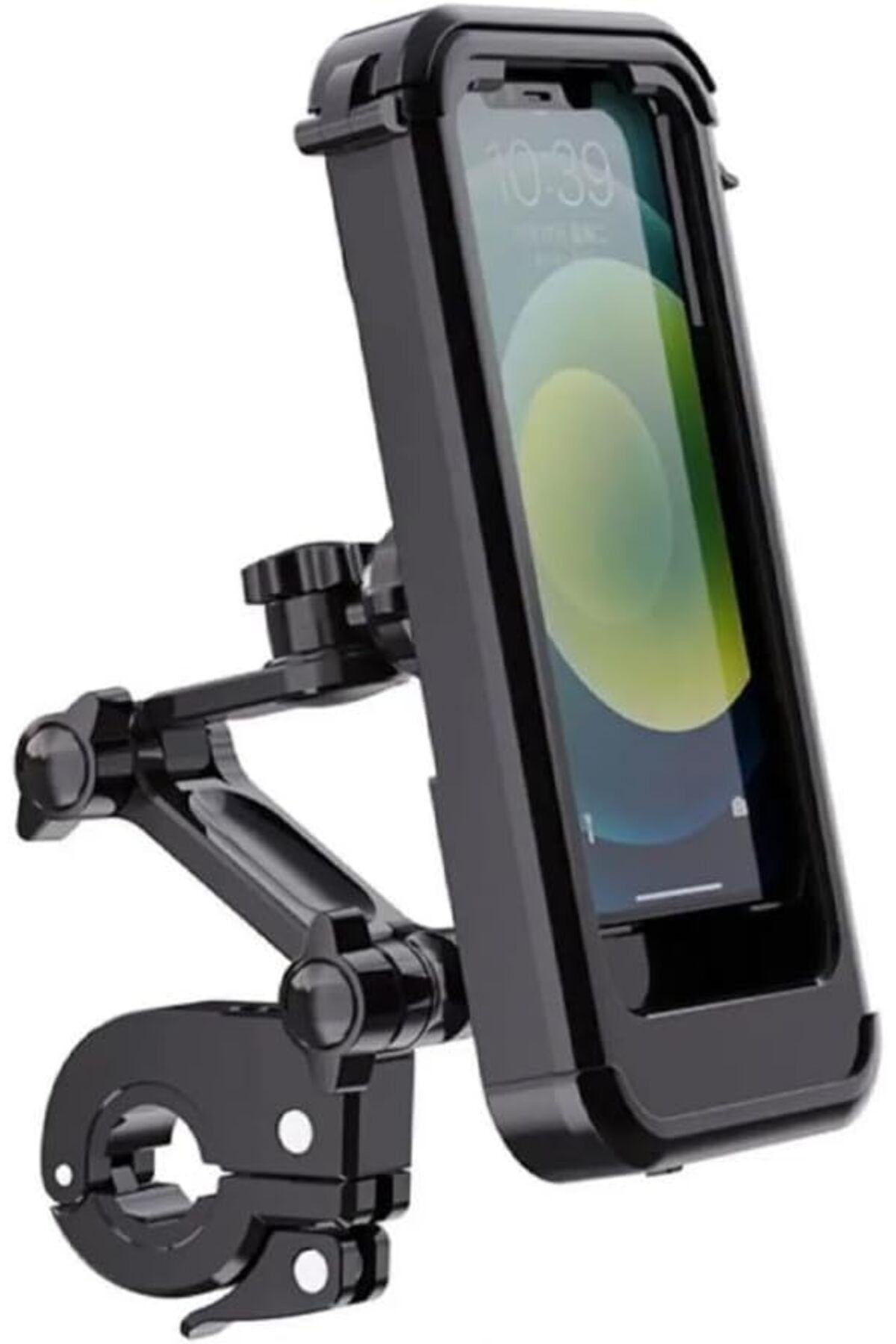 ÇAĞUR Eser Kilit Mekanizmalı, 360° Dönebilen Su Geçirmez Bisiklet Scooter Motosiklet Telefon Tutucu (G