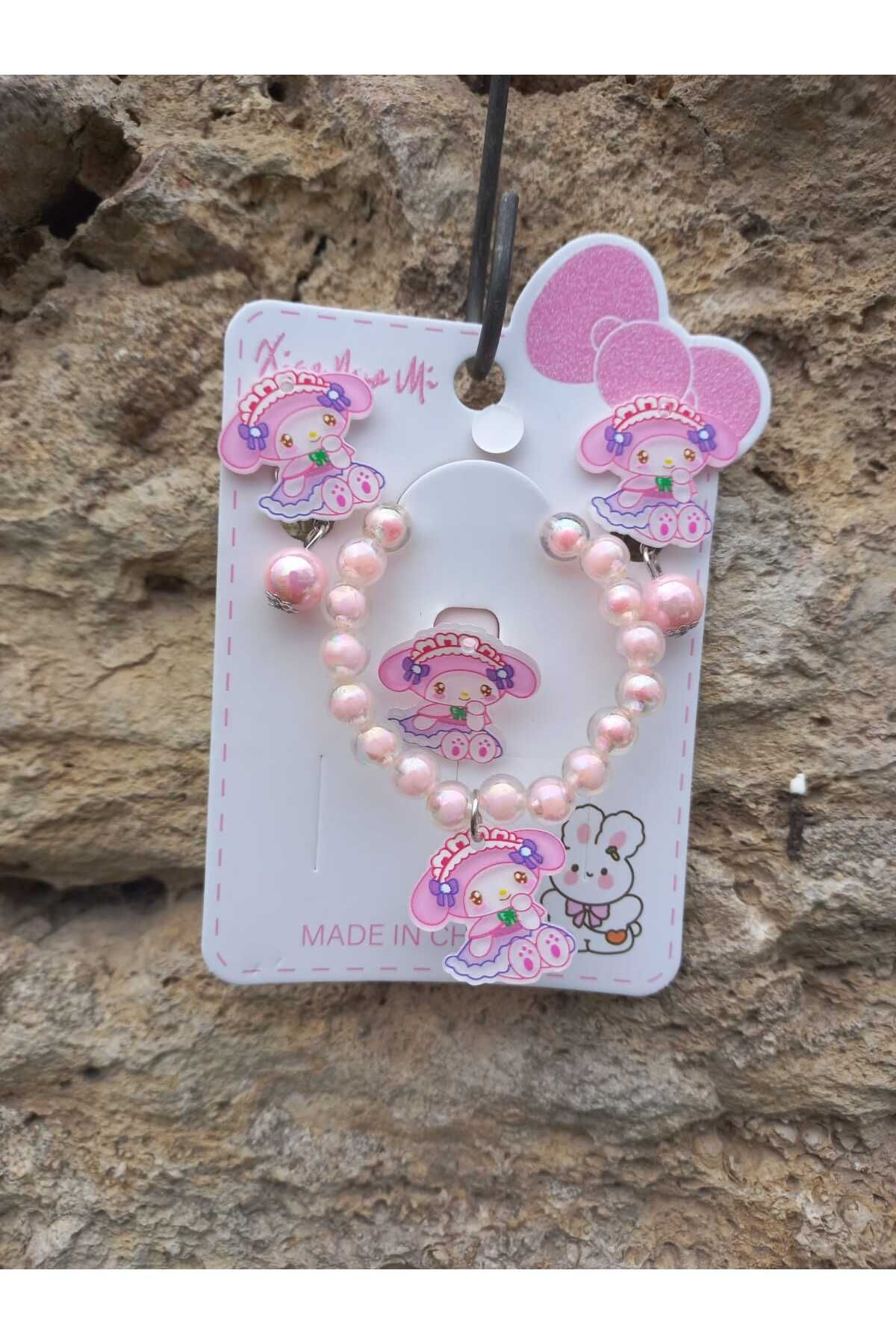 zeynobella Sanrio Kuromi My Melody Cinnamoroll Hello Kitty Yüzük Küpe Bileklik Setleri