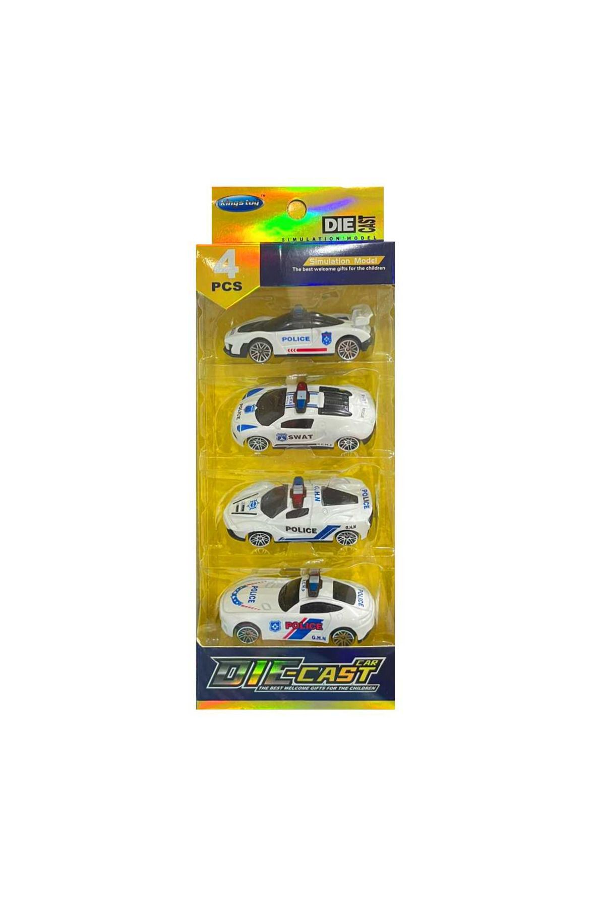 Art Tone POLİS ARABALARI FY01-01H DİE CAST METAL 1:64 4 LÜ PAKET 3+