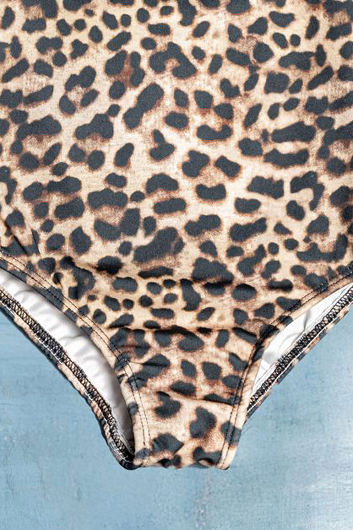 Beniizle Tek Omuzlu Leopar Desenli Fırfır Detaylı Kız Çocuk Mayo fotoğrafı 3 (önizleme)