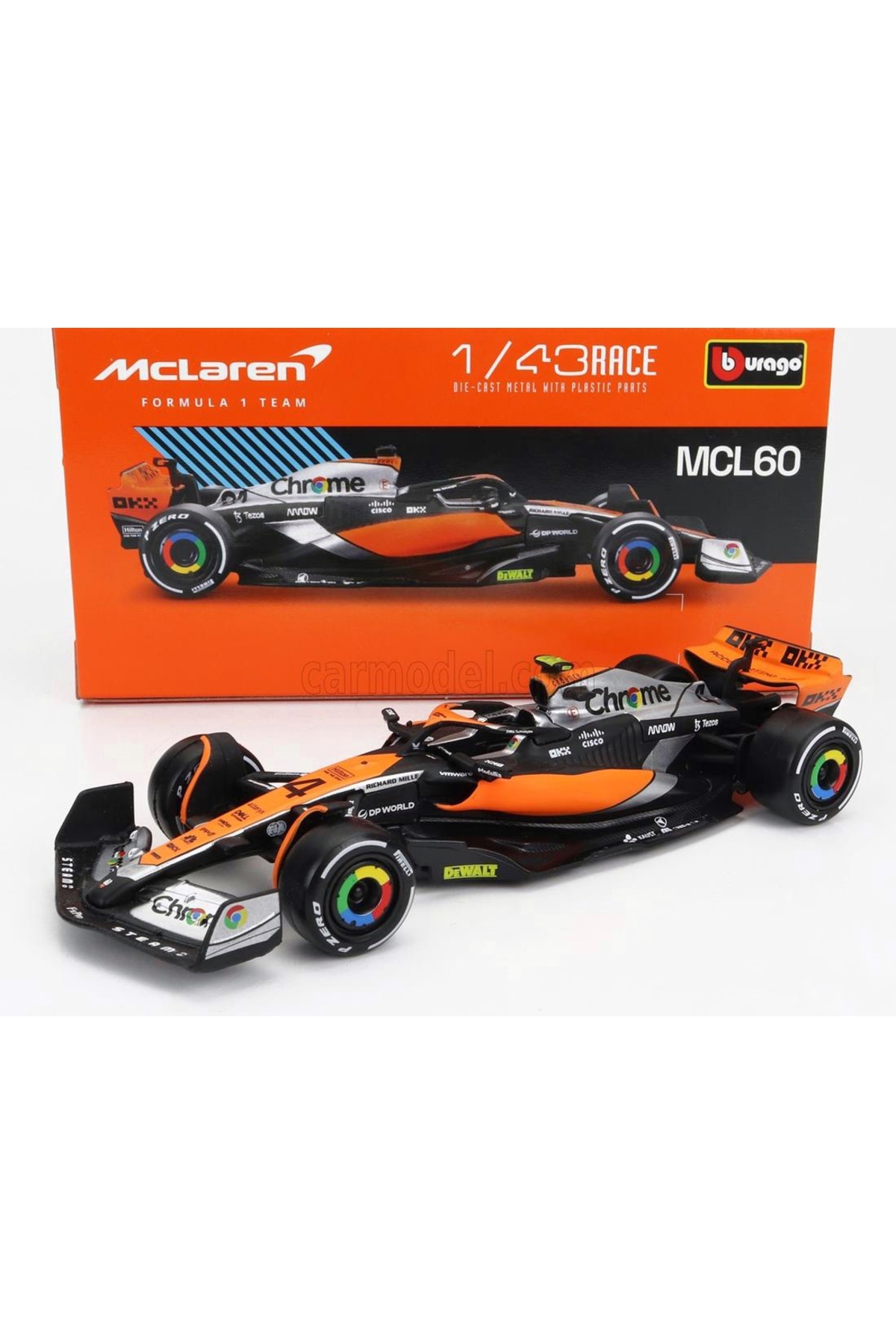 BBURAGO Formula 1 Mclaren F1 Mcl60 Lando Norris 1/43 Diecast Model