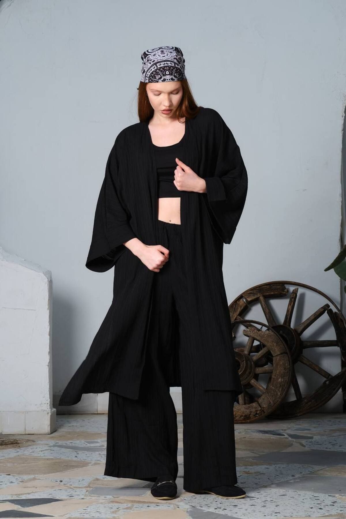 DENİKK Kadın yazlık trend ikili takım kimono 232-8066