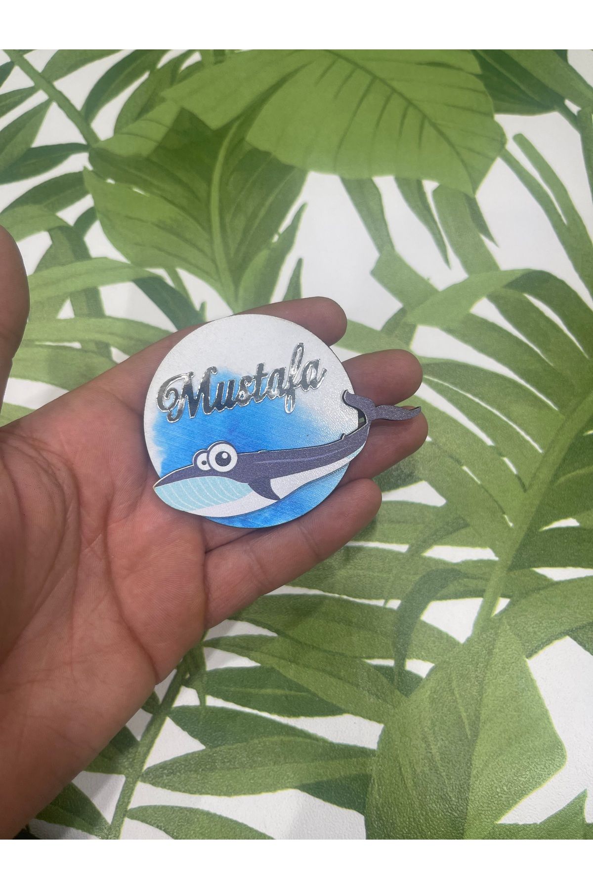ELF REKLAM Balık Ahşap Baskılı Pleksi Yazılı Magnet 10 Adet