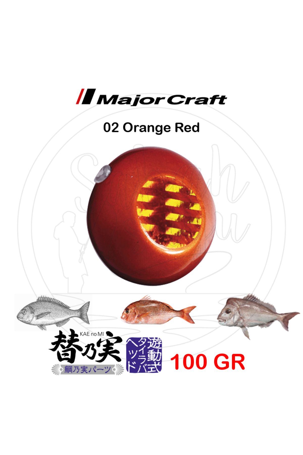 MAJOR CRAFT TM-Head Slider Tai Rubber Jig 100gr #02 Orange Red