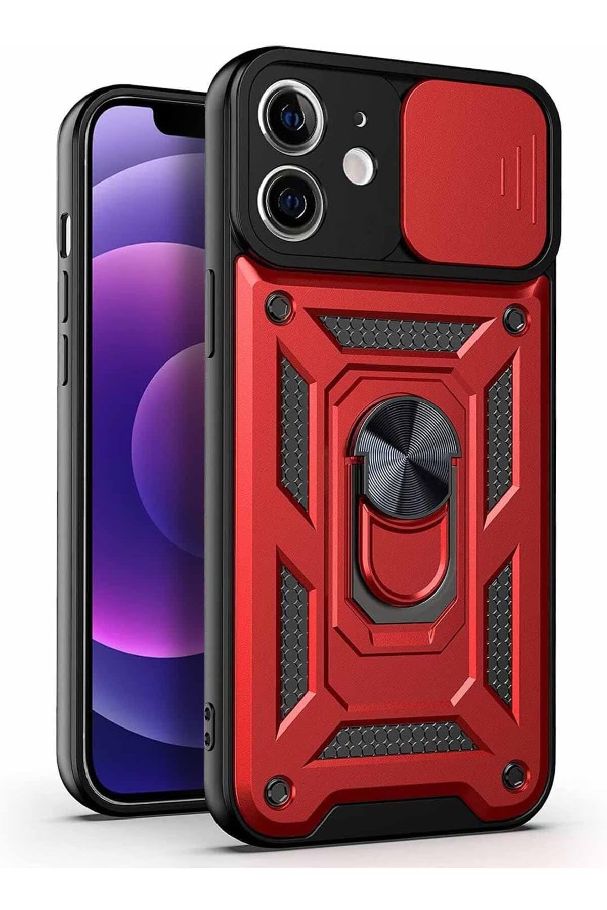 ÇAĞUR Eser iPhone 12 için Kılıf Impact Resistant Kırmızı [iPhone 12 ile Uyumlu Kılıf - Kırmızı]