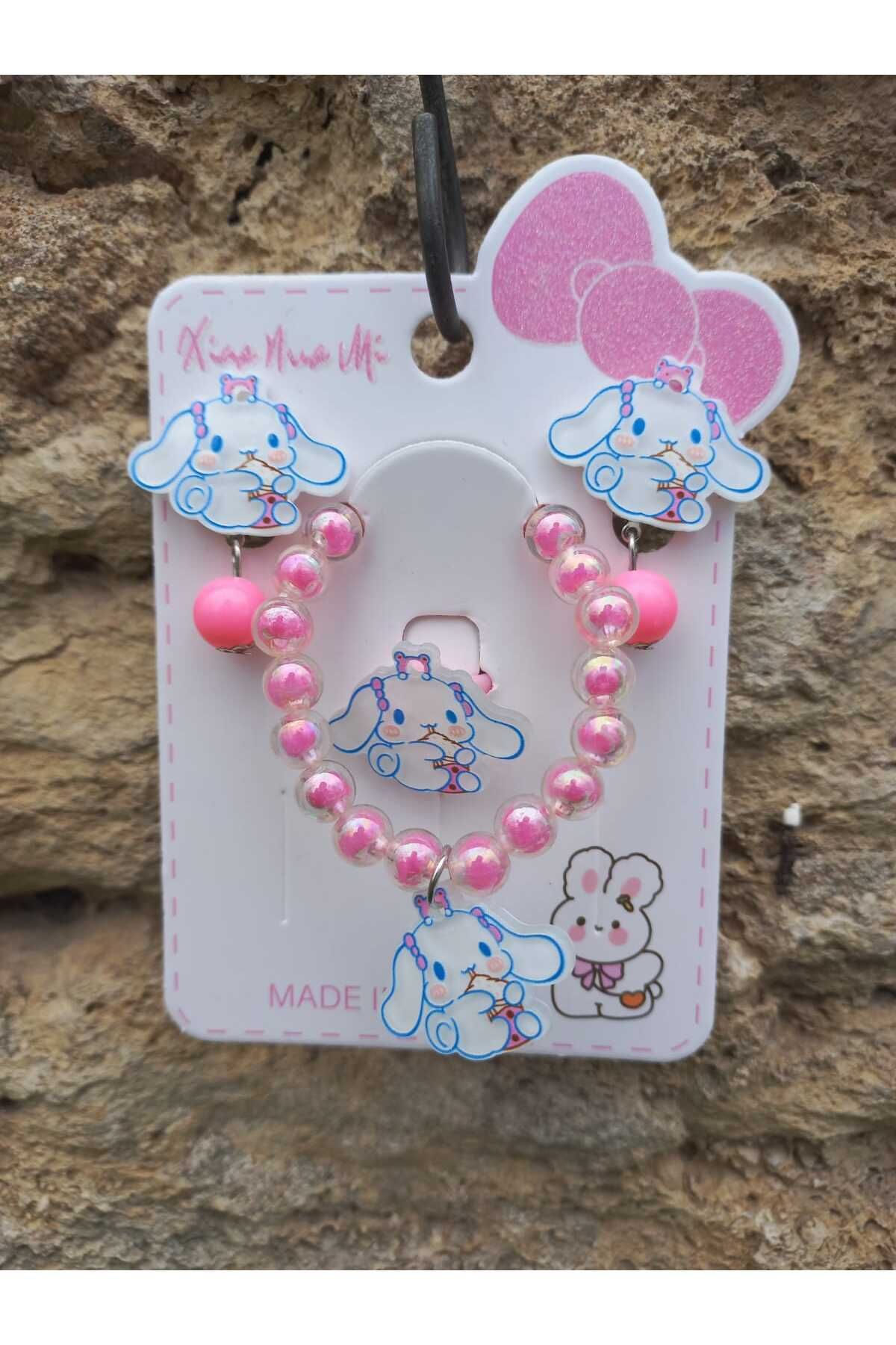 zeynobella Sanrio Kuromi My Melody Cinnamoroll Hello Kitty Yüzük Küpe Bileklik Setleri
