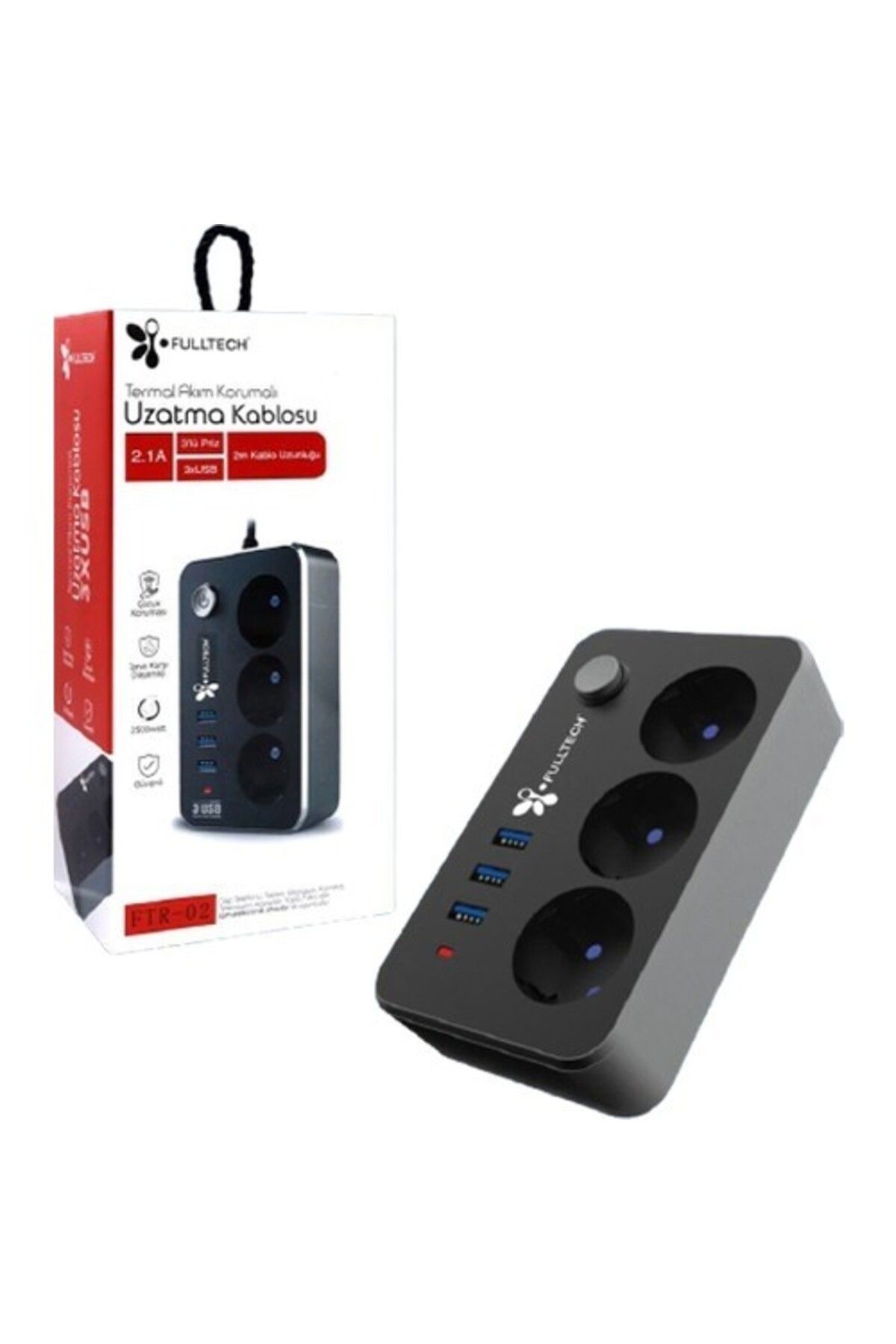 Fulltech Ftr-0 23 Priz 3 Usb Termal Akım Korumalı Uzatma Priz