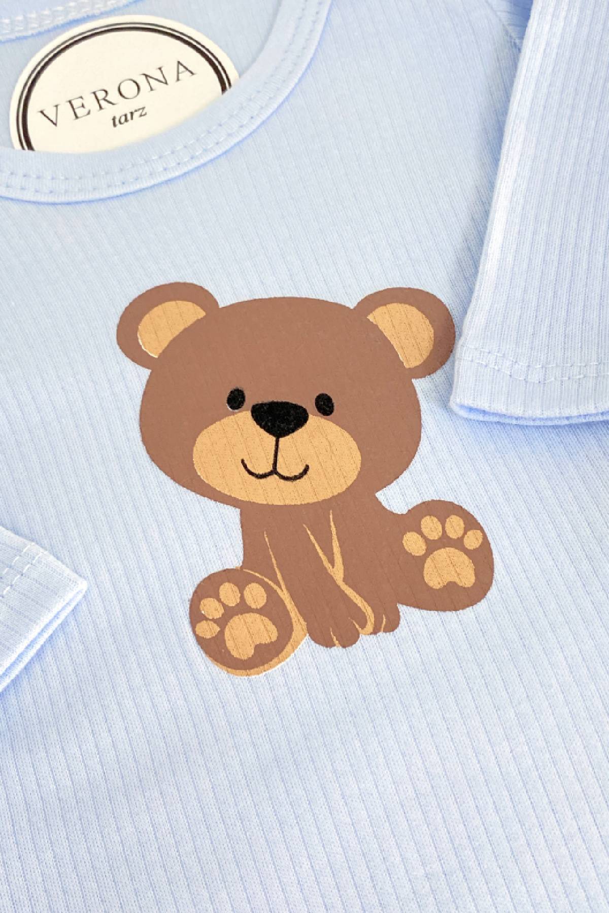 VERONA TARZ Kız Erkek Bebek Ayıcıklı 2li Takım 2 Parça Alt Üst Çıtçıtlı Body Takımı Mevsimlik Yenidoğan Kıyafeti fotoğrafı 7 (önizleme)