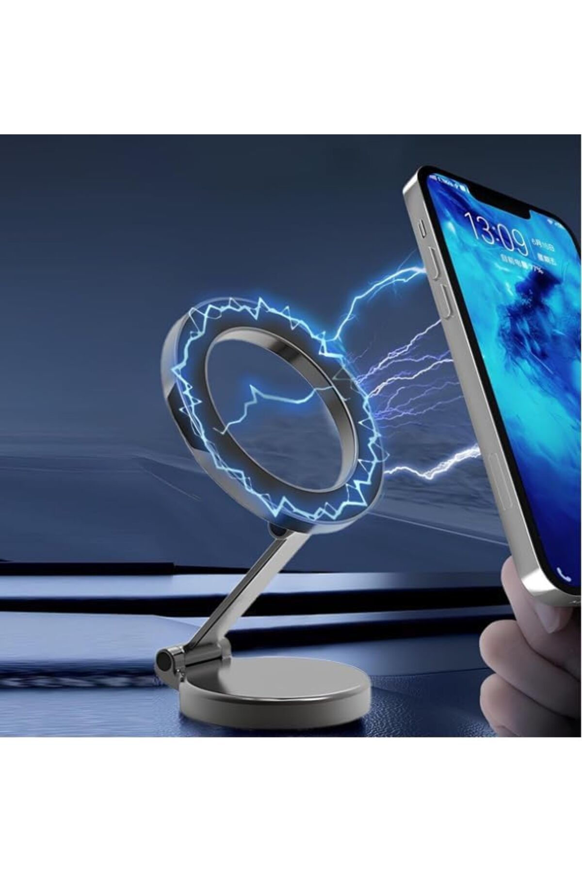 ÇAĞUR Eser Manyetik Araç İçi Telefon Tutucu[Süper Mıknatıs]Titreşime Dayanıklı MagSafe ile Uyumlu