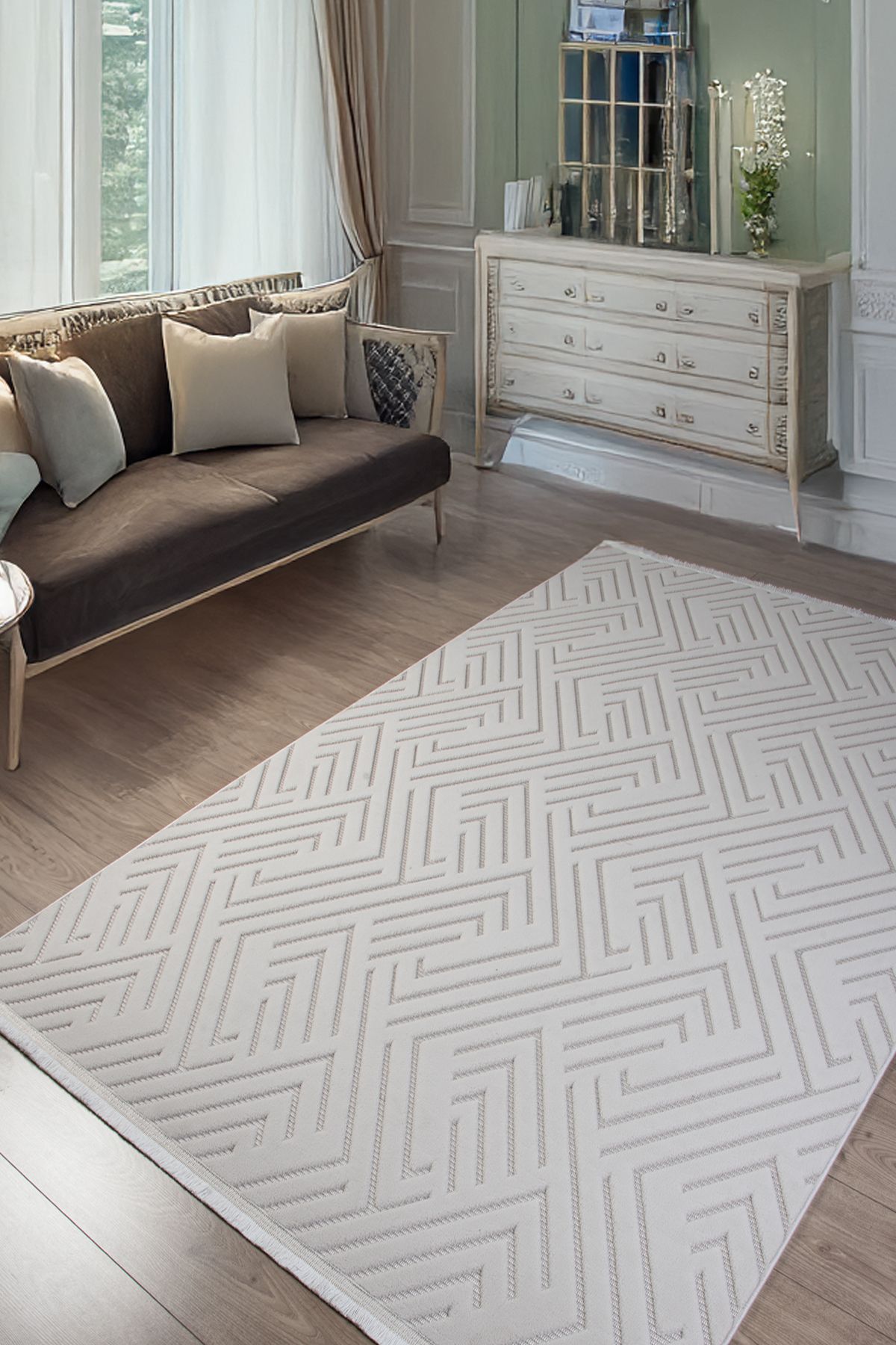 Örgülü Home Beyaz Halı Şık Modern Salon Oturma Çocuk Odası Dokuma Makine Halısı Mutfak Hasır Yolluk Bukle Loop