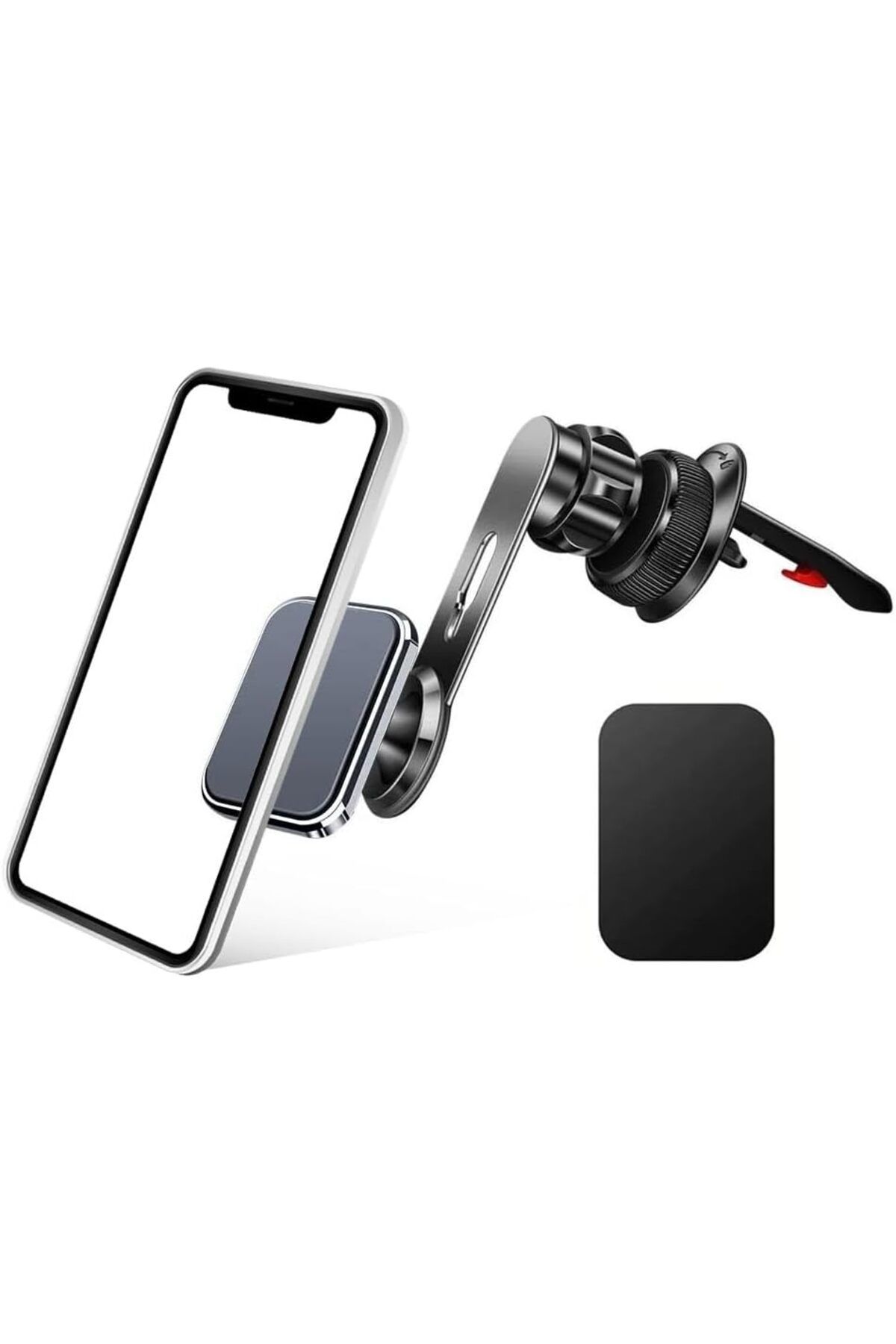ÇAĞUR Araç İçi Havalandırma Telefon Tutucu Metal Kasa Mıknatıslı Kancalı Mekanizma