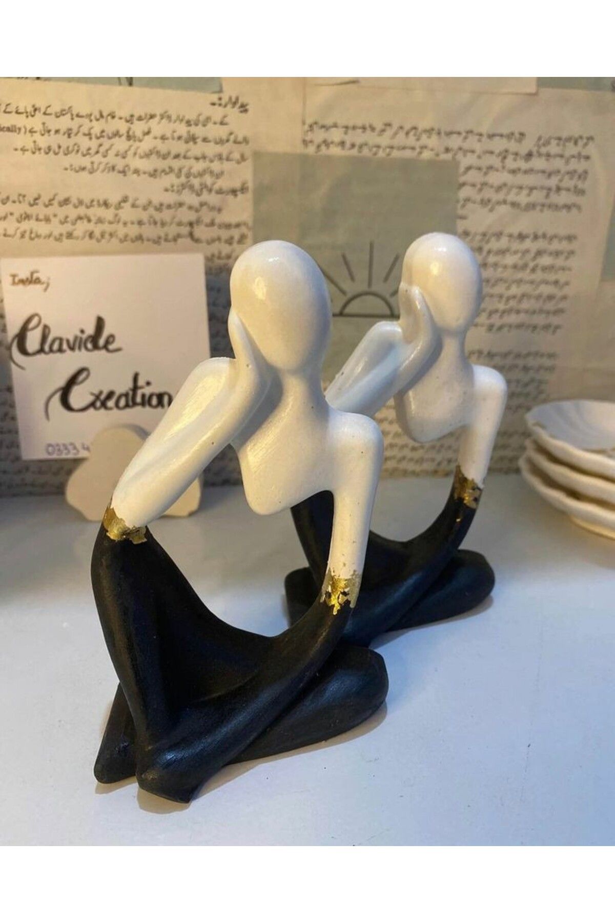 beautystyle Dekoratif Obje Ve Biblo Soyut Düşünen Adam Figürü 2'li Set Insan Biblo