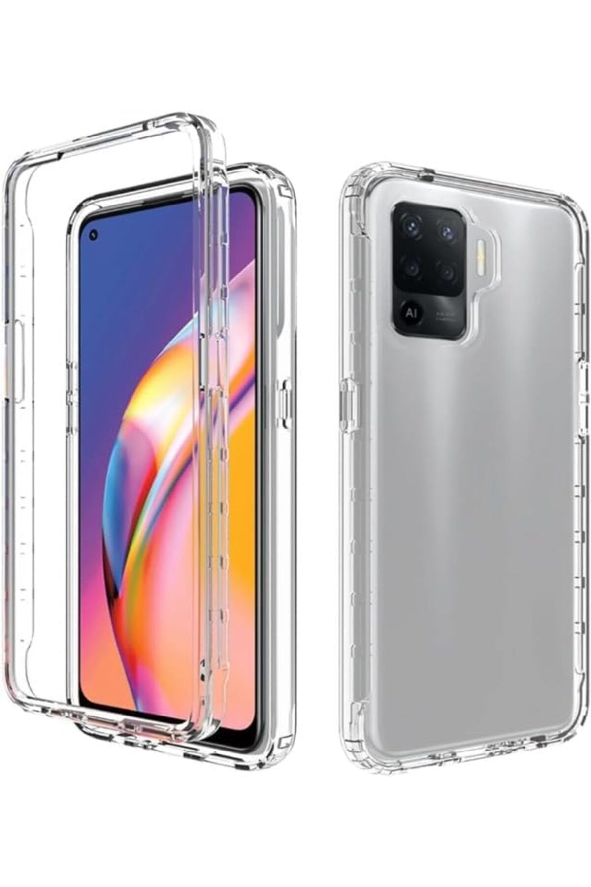 ÇAĞUR Eser Oppo Reno 5 Lite ile uyumlu Şeffaf Clear Silikon Yüksek Kalite Darbeye Dayanıklı Şık Tele