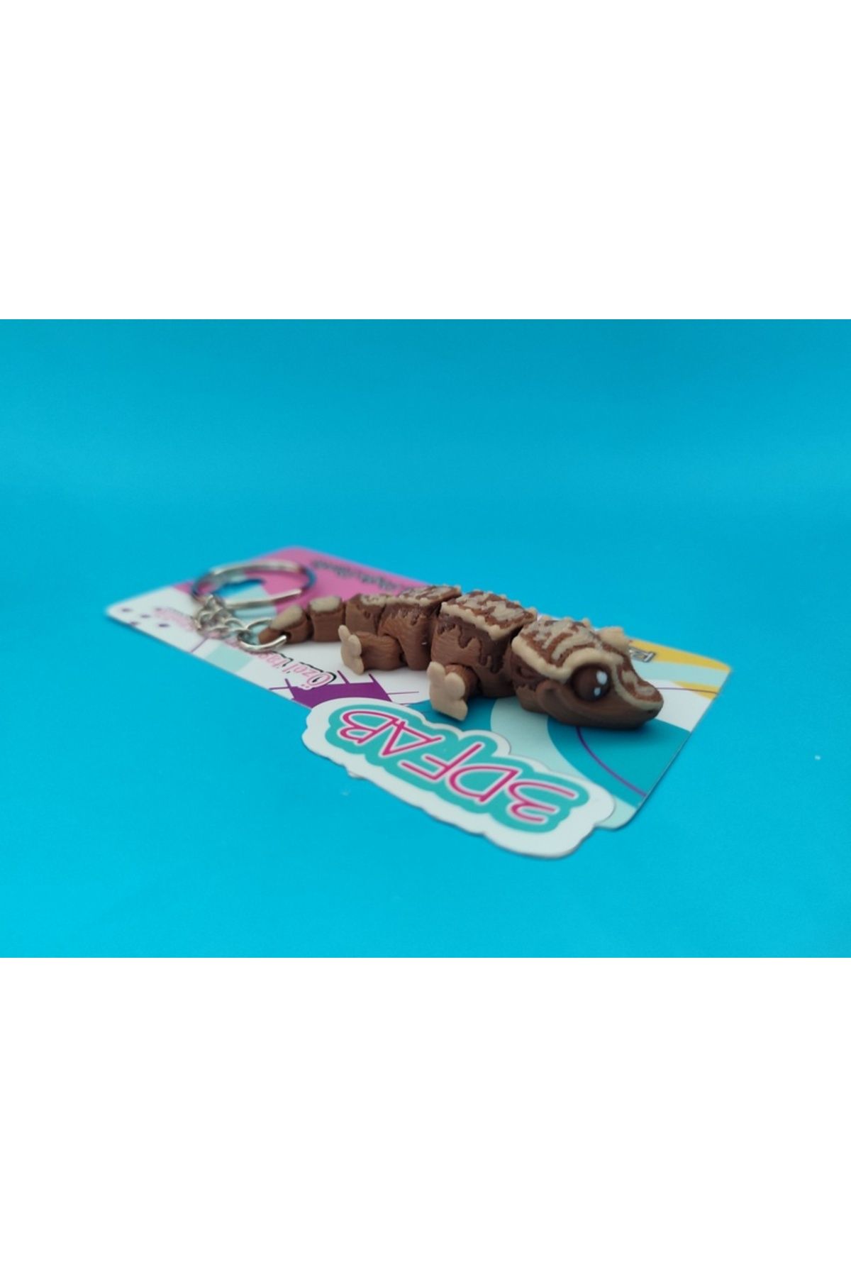 Minikbahcem Sevimli Desenli Gecko Anahtarlık - 3D Baskı Özel Tasarım