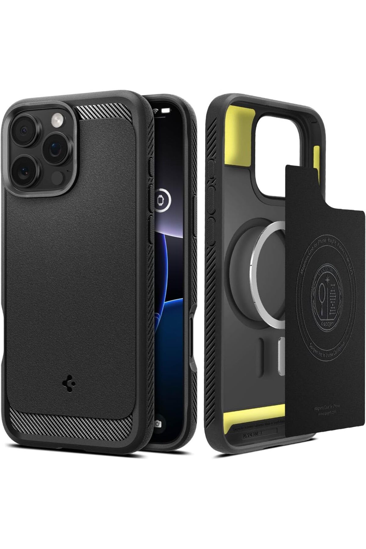 ÇAĞUR Eser iPhone 16 Pro Kılıf Rugged Armor MagFit MagSafe özellikli Matte Black - ACS08115 shop 111703