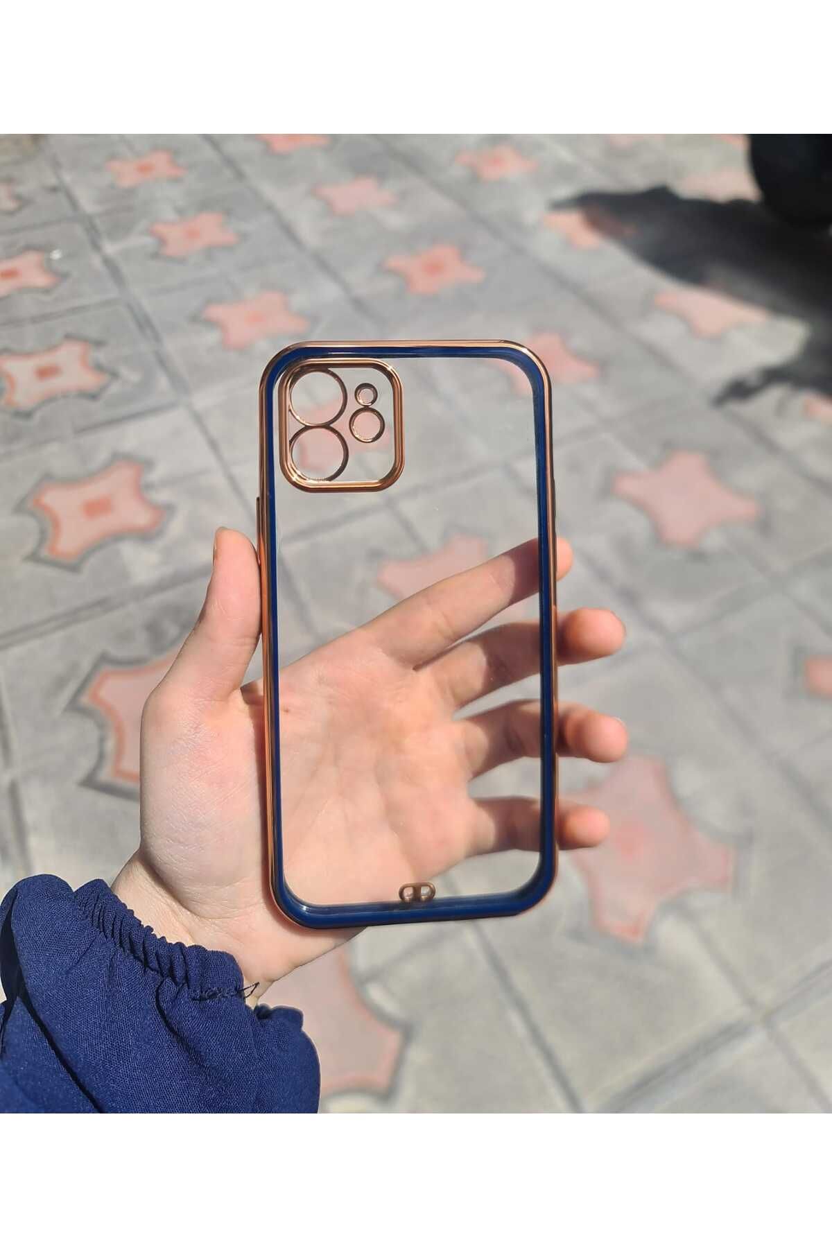CEP-HANE Apple İphone 12 Kir Tutmaz Silinebilir Parlak Kamera Korumalı Silikon Bark Kılıf