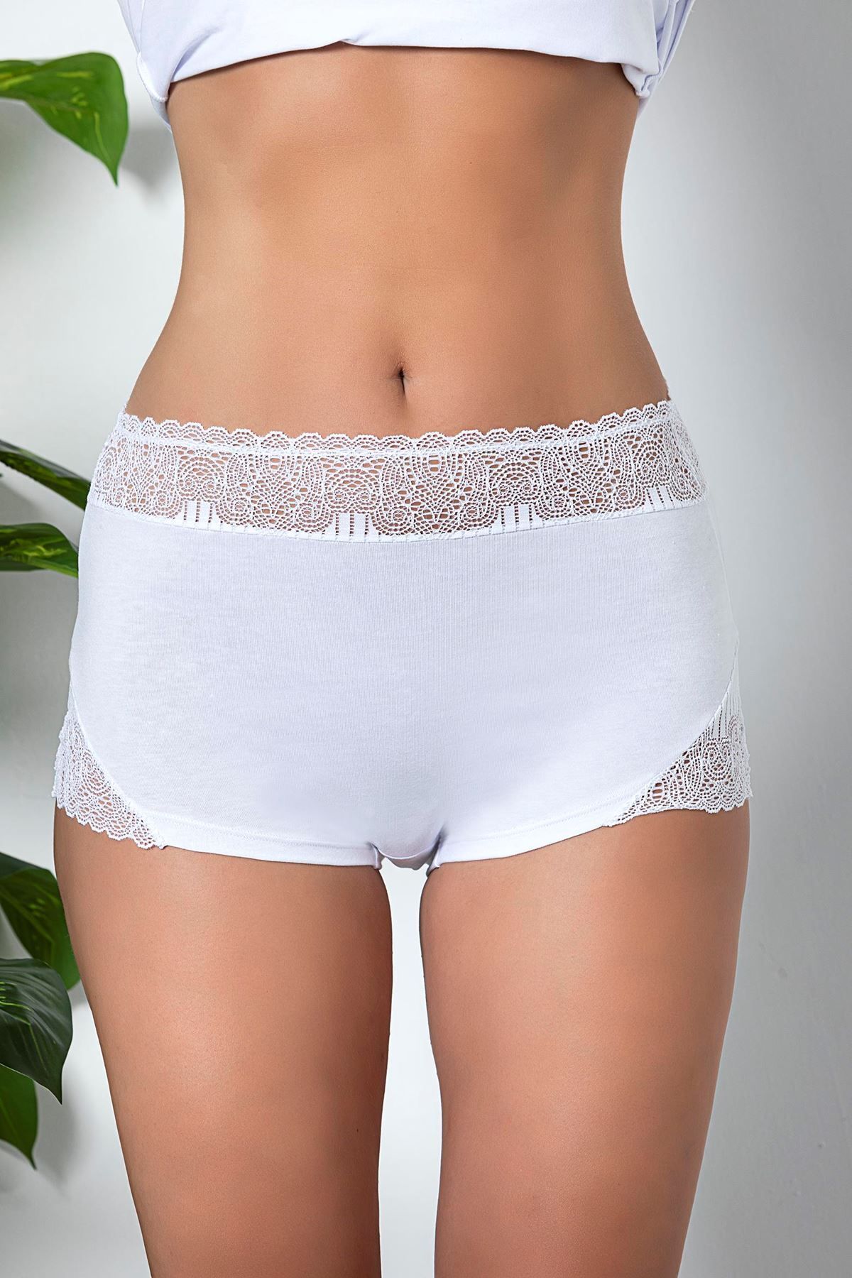Shop58 DANTEL DETAYLI BOXER BEYAZ (MGP21783)