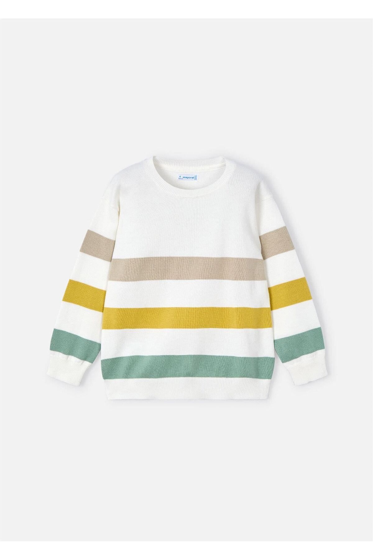 MAYORAL-Boy's Striped Sweater Ecru-Yellow 3366 2