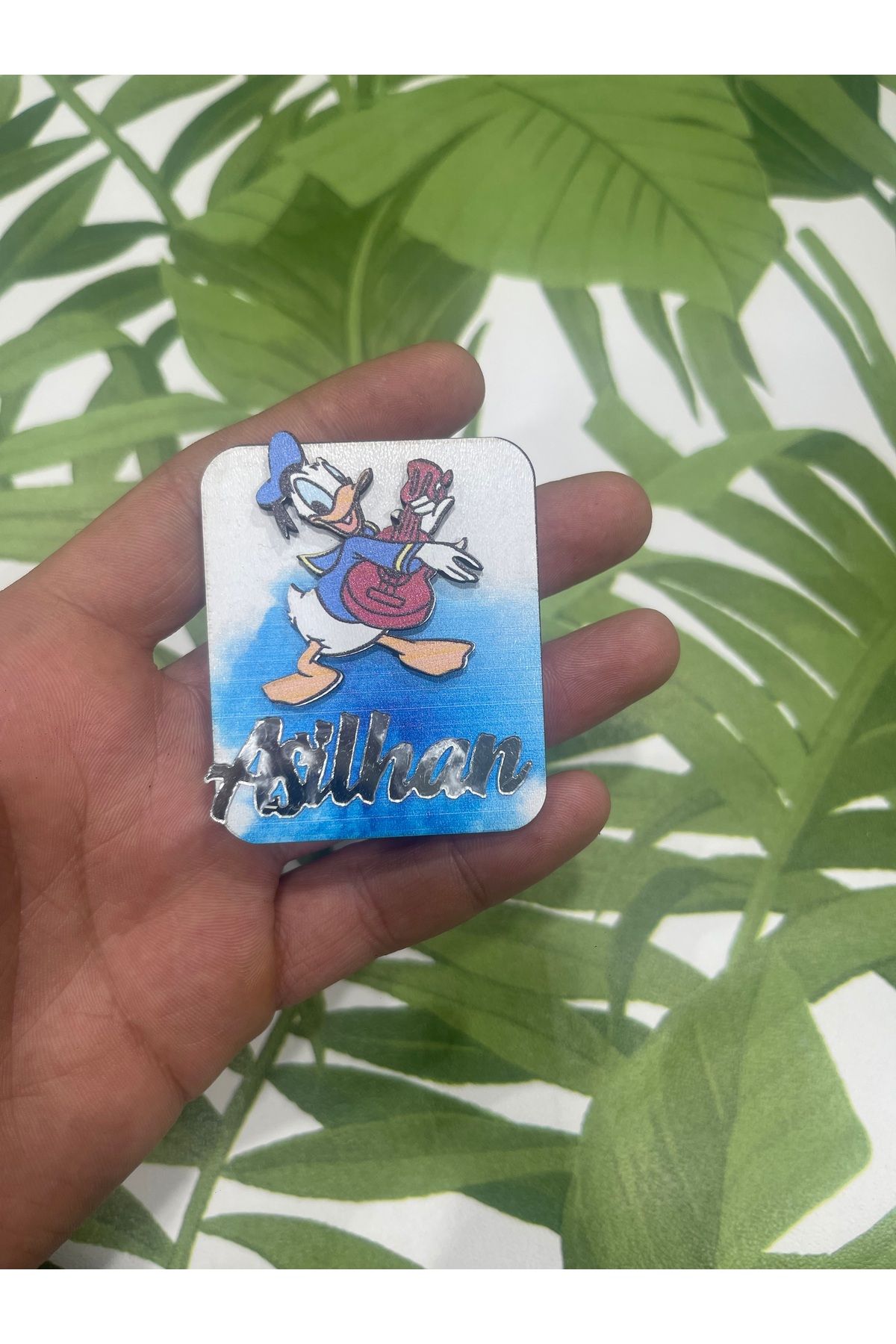 ELF REKLAM Ördek Figürlü Ahşap Baskılı Pleksi Yazılı Magnet 10 Adet