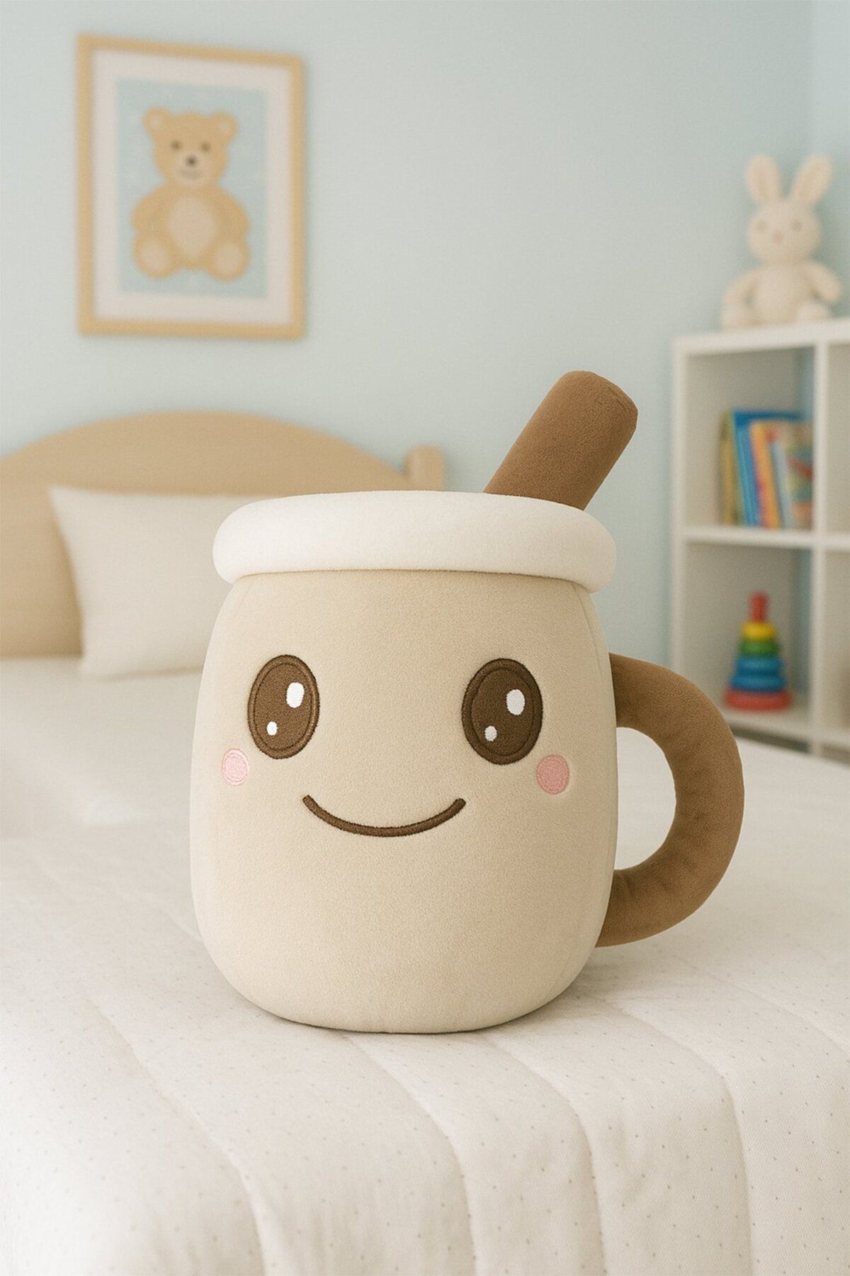 Miniso Gülümseyen Kahve Bardağı Peluş Oyuncak - 30CM