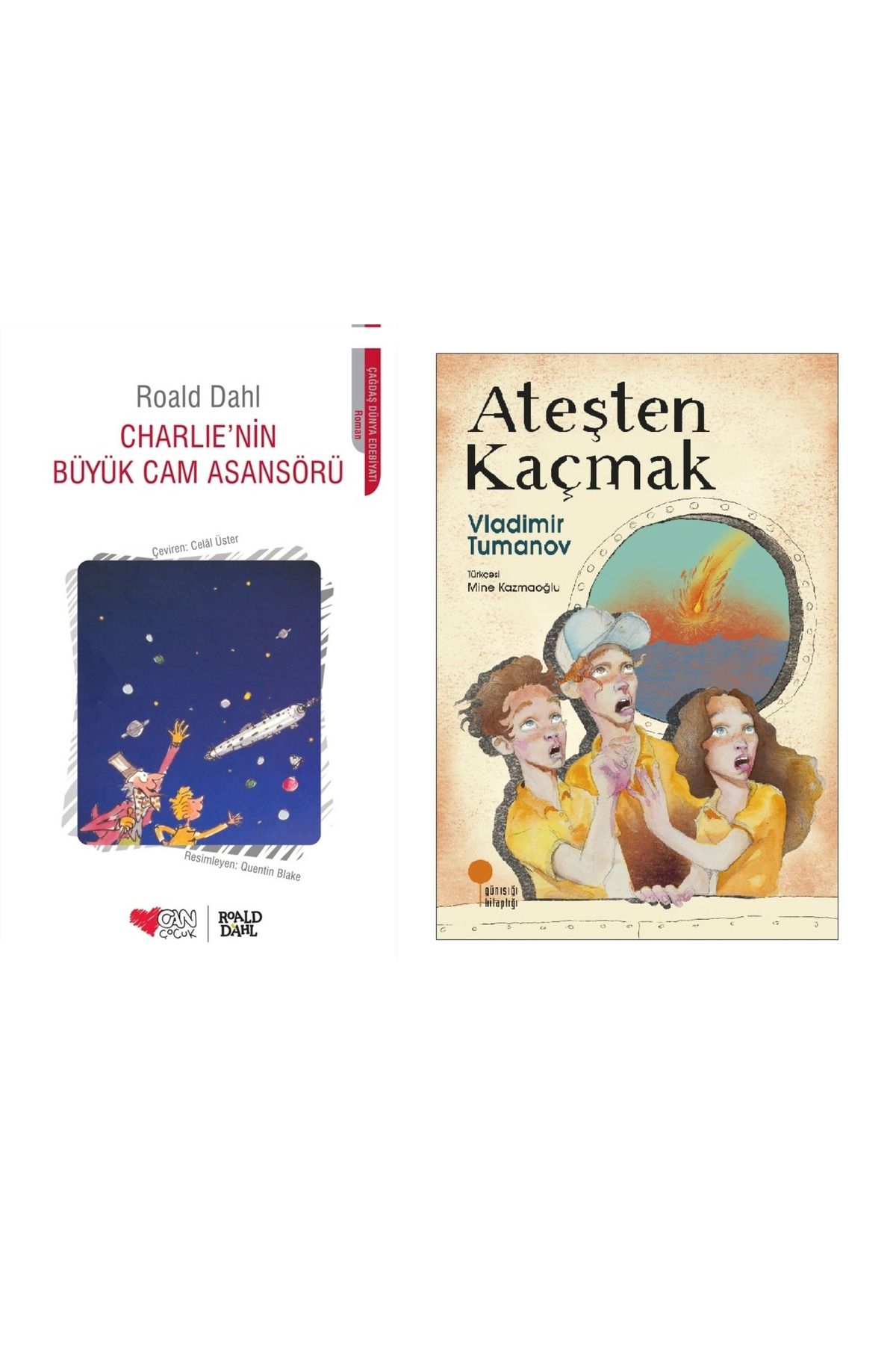 Günışığı Kitaplığı Charlie'nin Büyük Cam Asansörü & Ateşten Kaçmak ( 2 Li Set )