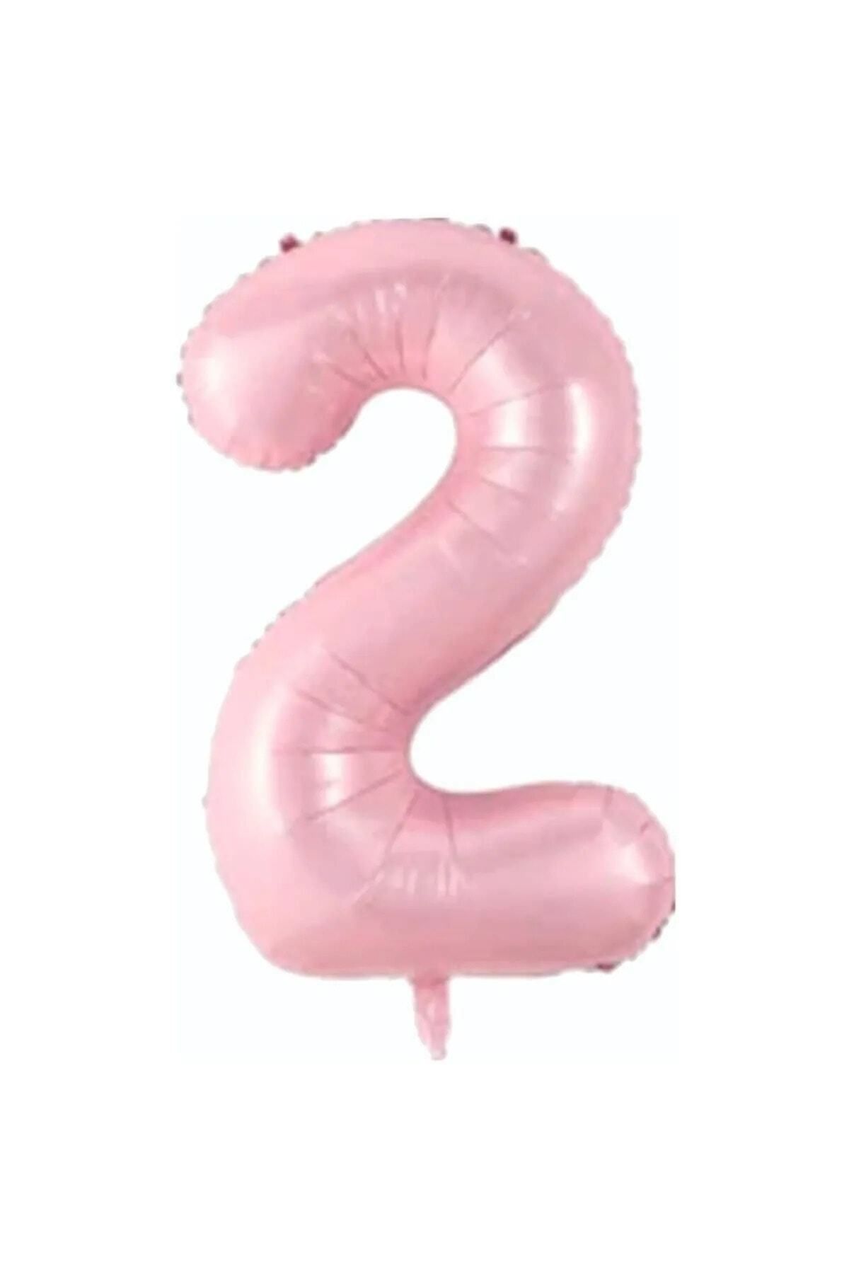 Store Folyo Balon 2 Rakamı Helyum Balon 76 Cm Pembe Renk - 2 Yaş Balonu -2 Rakam Balon 76 cm