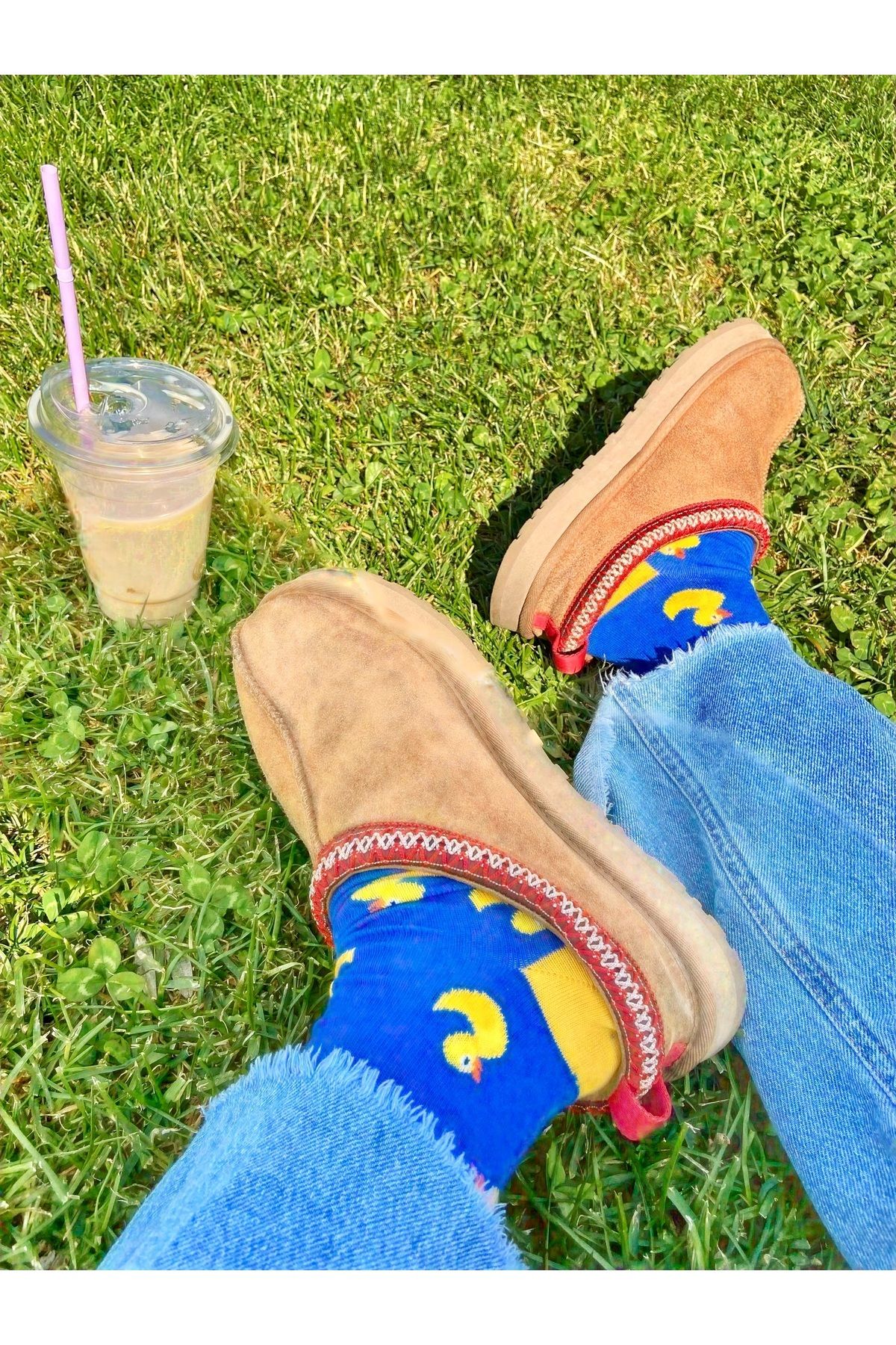 sole stories Happy Socks Unisex Çorap Ördek Desenli