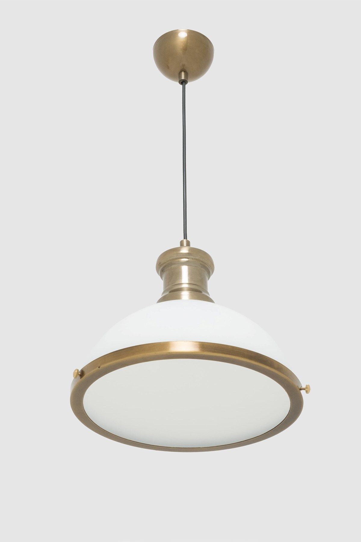Tel Lighting Çemberli Beyaz Cam Sarkıt Avize