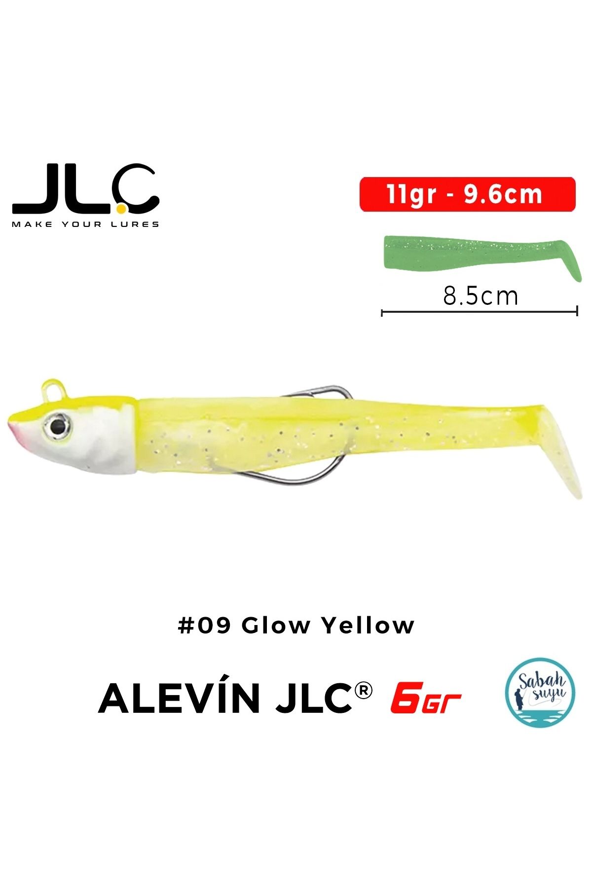 JLC Alevin Set 11gr 9.6cm #09 Glow Yellow Silikon Balık