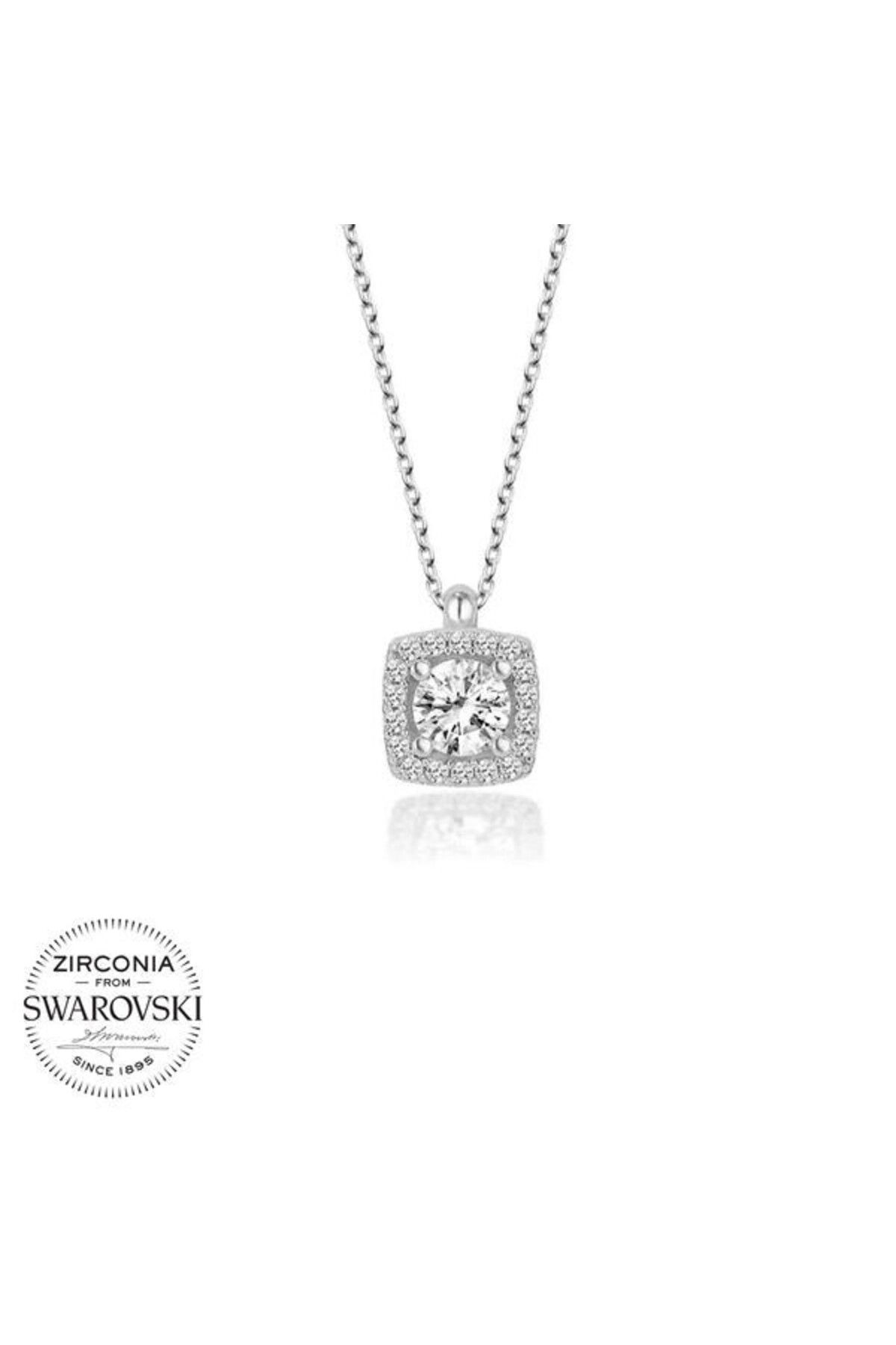shop Taşlı Baget Tek Taş 925 Ayar Gümüş Kolye