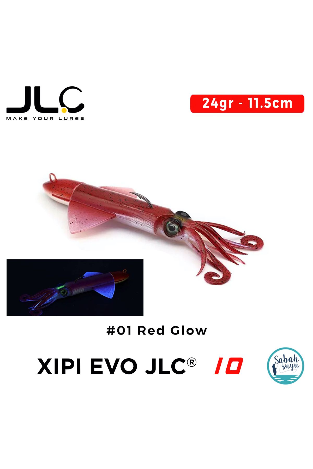 JLC Xipi Evo 10 Set 24gr 11.5cm #01 Red Glow Silikon Kalamar