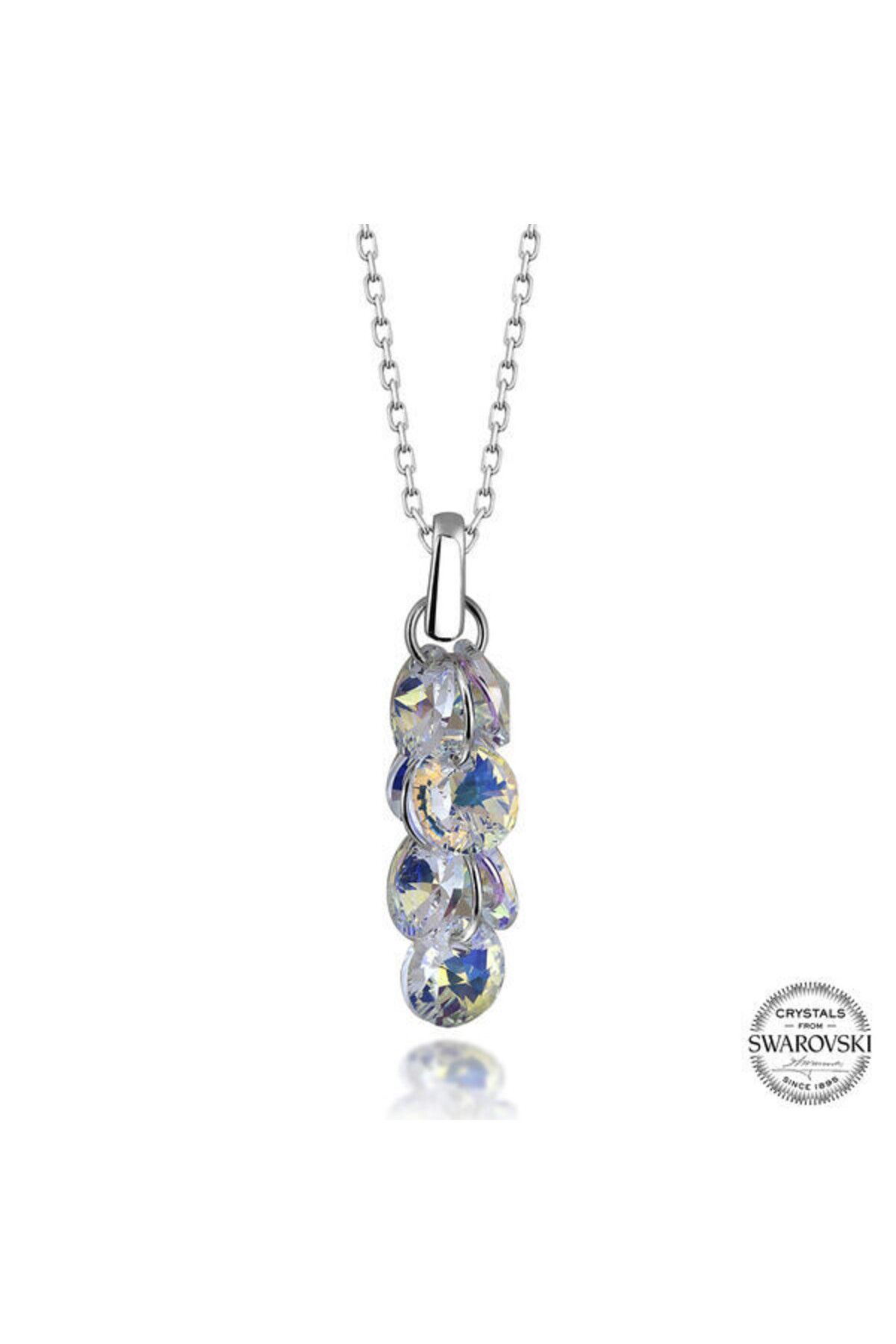 shop Crystal Taşlı Salkım 925 Ayar Gümüş Kolye