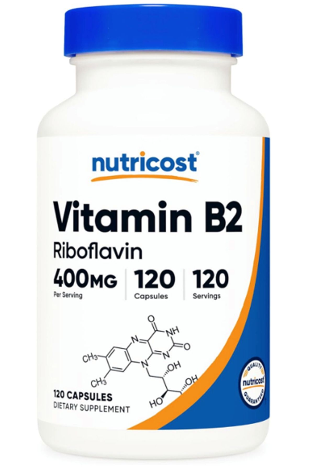 Nutricost Vitamin B2 (RİBOFLAVİN) 400mg, 120 Capsules .abd Menşei