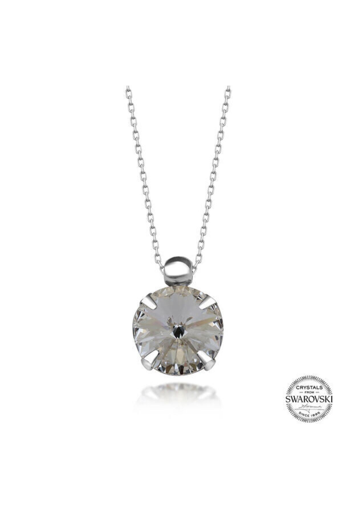 shop Crystal Taşlı Tek Taş 925 Ayar Gümüş Kolye