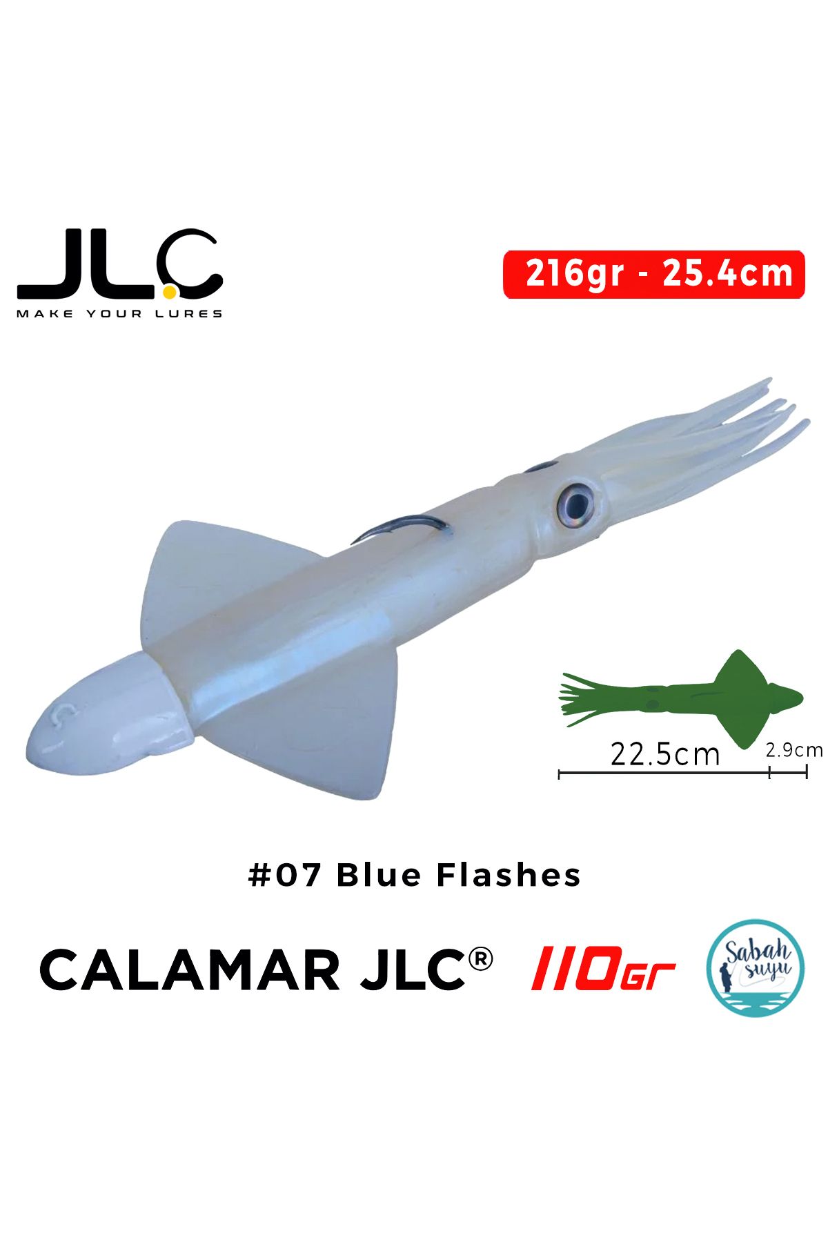 JLC Calamar 110 Set 25.4cm 216gr #07 Blue Flashes Silikon Kalamar
