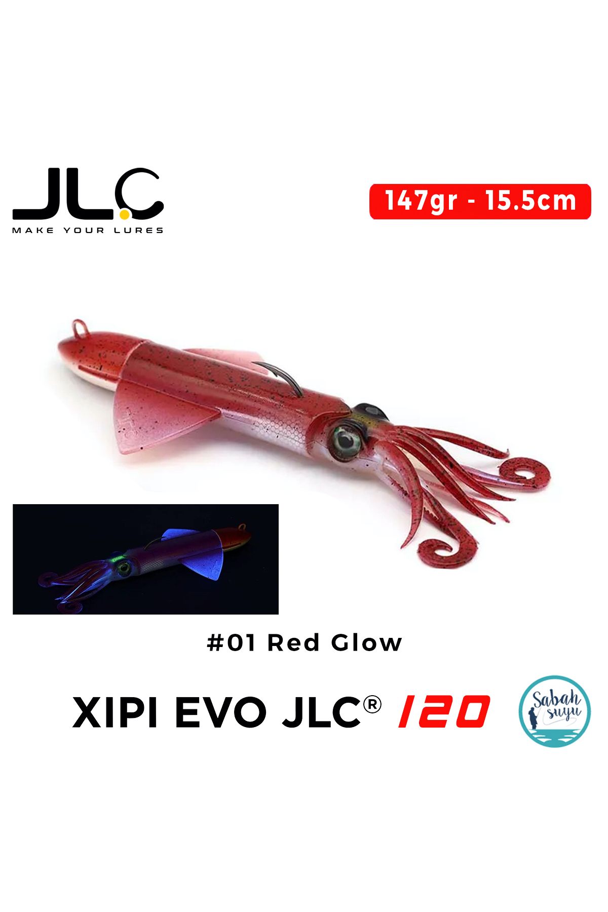 JLC Xipi Evo 120 Set 147gr 15.5cm #01 Red Glow Silikon Kalamar