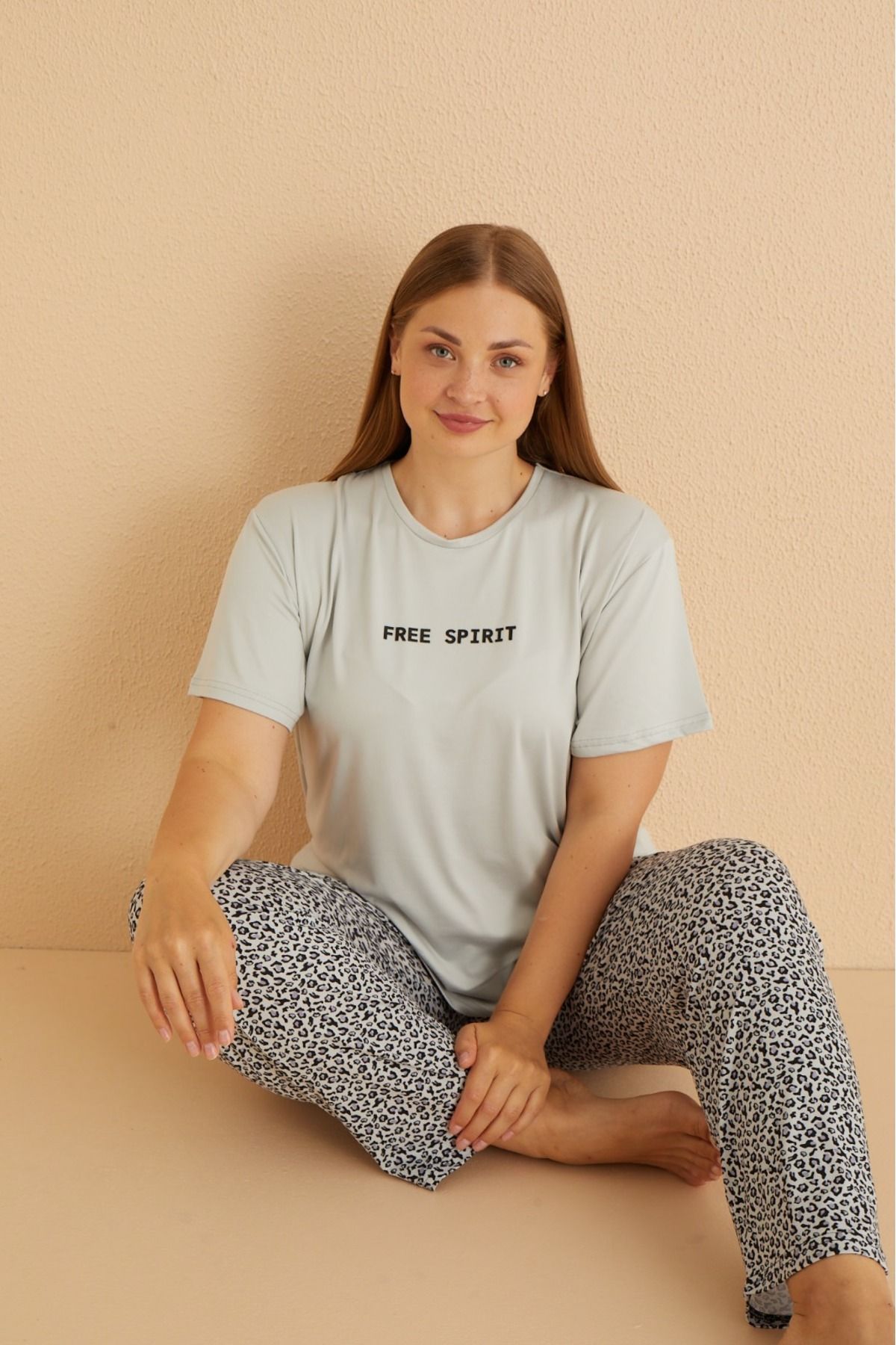 Mihra Stil Mihra 50502-1235 Kadın Büyük Beden Pijama Takımı