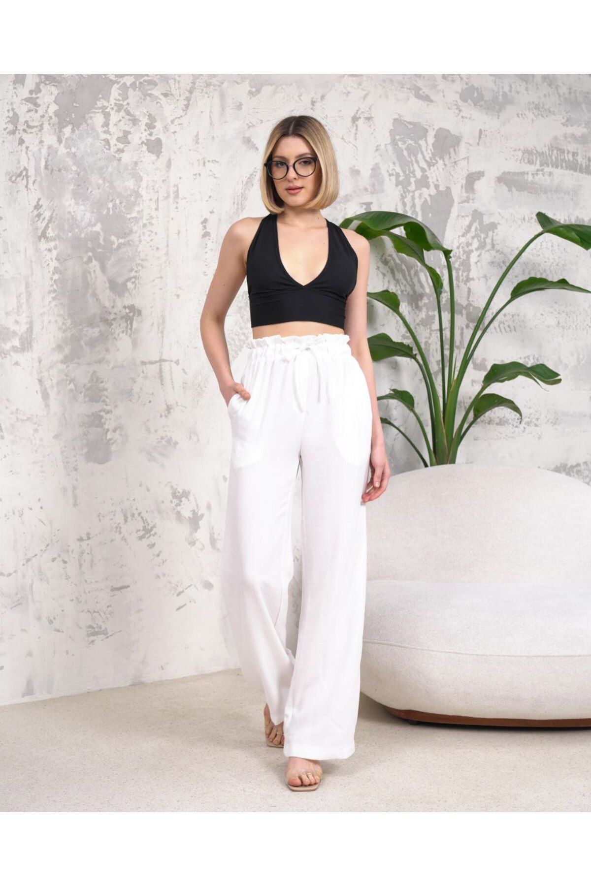 NOYA BUTİK Beli Lastikli Rahat Pantolon