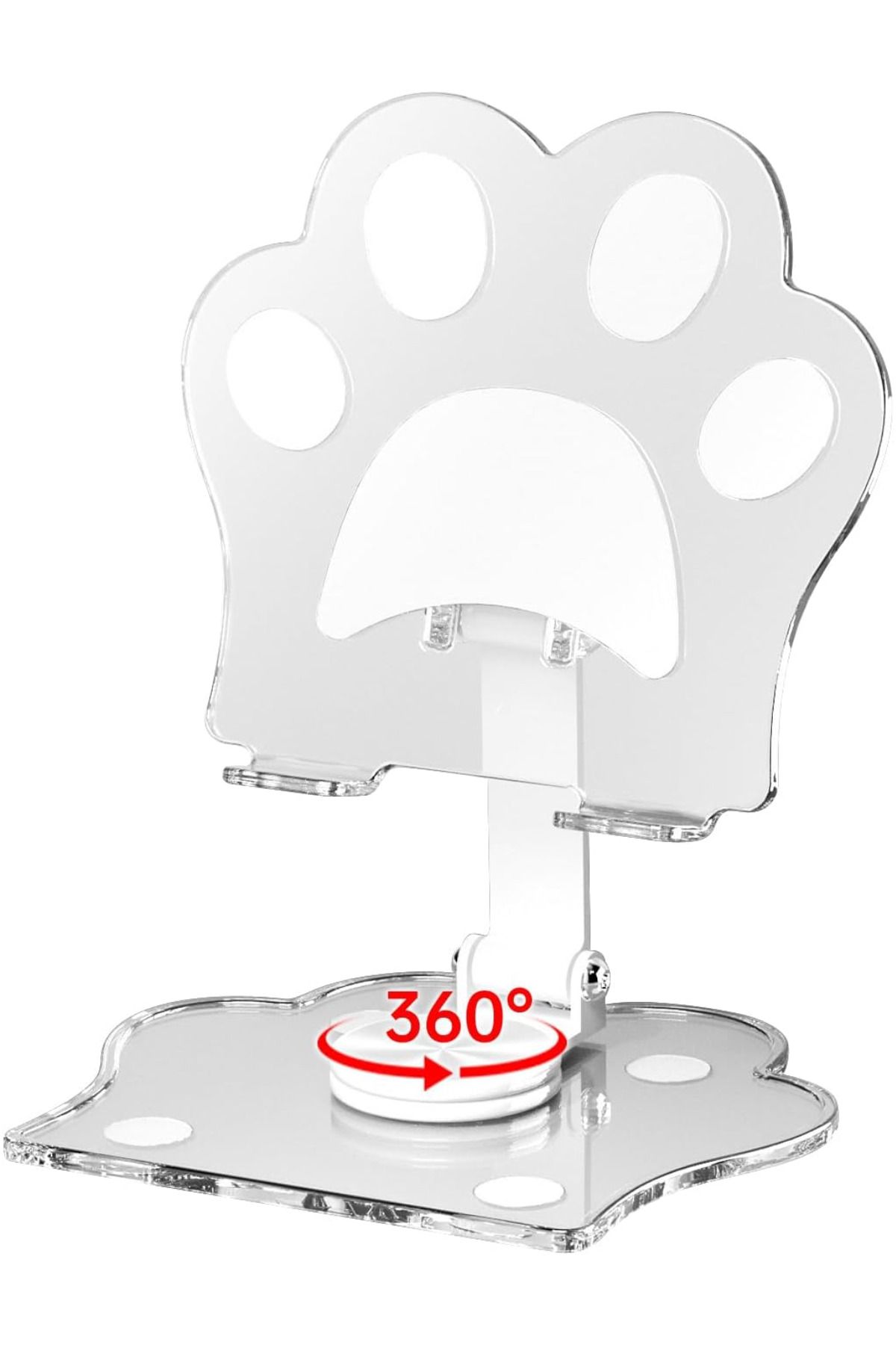 PSGT Katlanabilir, 360° Dönen Taşınabilir Sevimli Kedi Pençesi Masaüstü Telefon ve Tablet Tutucu Standı
