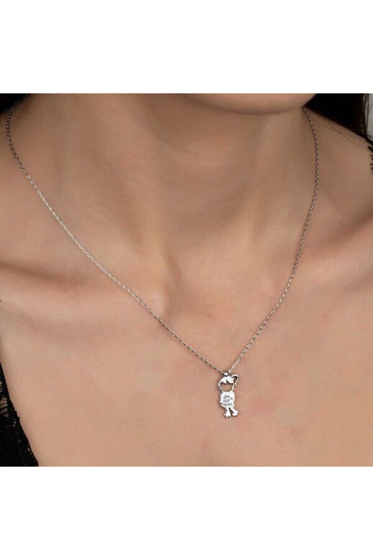shop Taşlı Çocuk 925 Ayar Gümüş Kolye