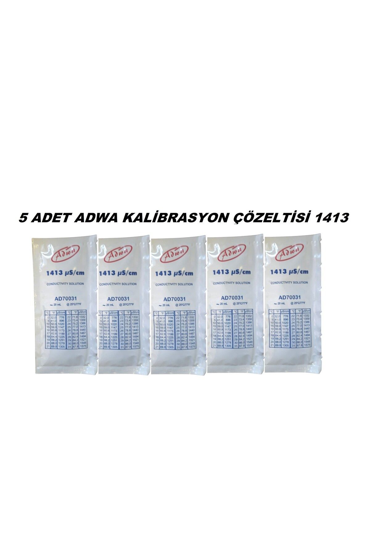 Adwa AD31 Kalibrasyon Çözeltisi 1413μS/cm 20mL Paket Solüsyon (5 Adet)