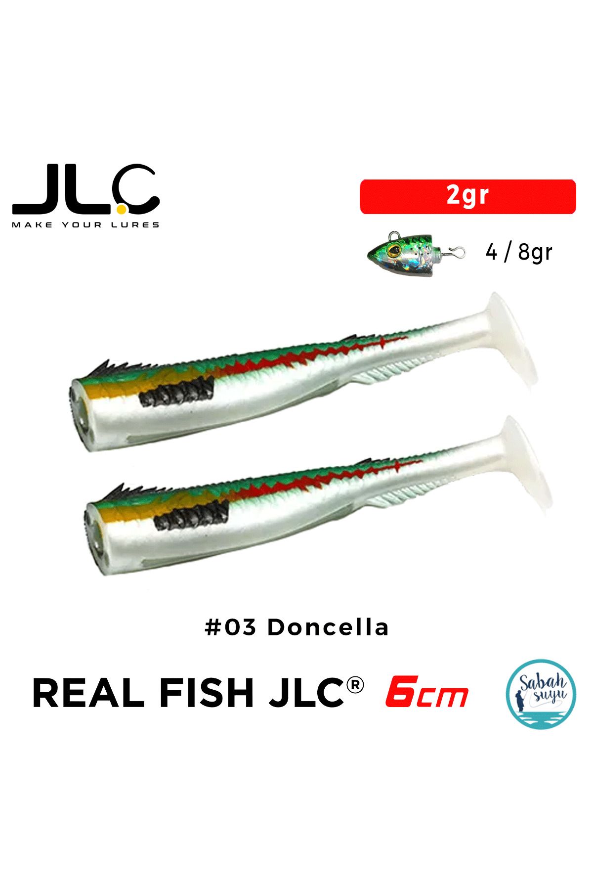 JLC Real Fish 6cm 2gr #03 Doncella Silikon Kuyruk (2 Adet)