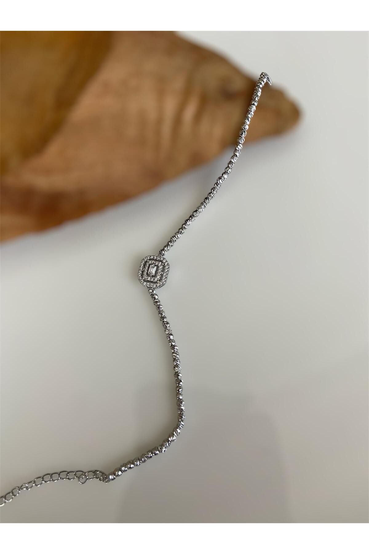Allen Accessories BAGET TESLI ZİRKON ÇELİK BİLEKLİK
