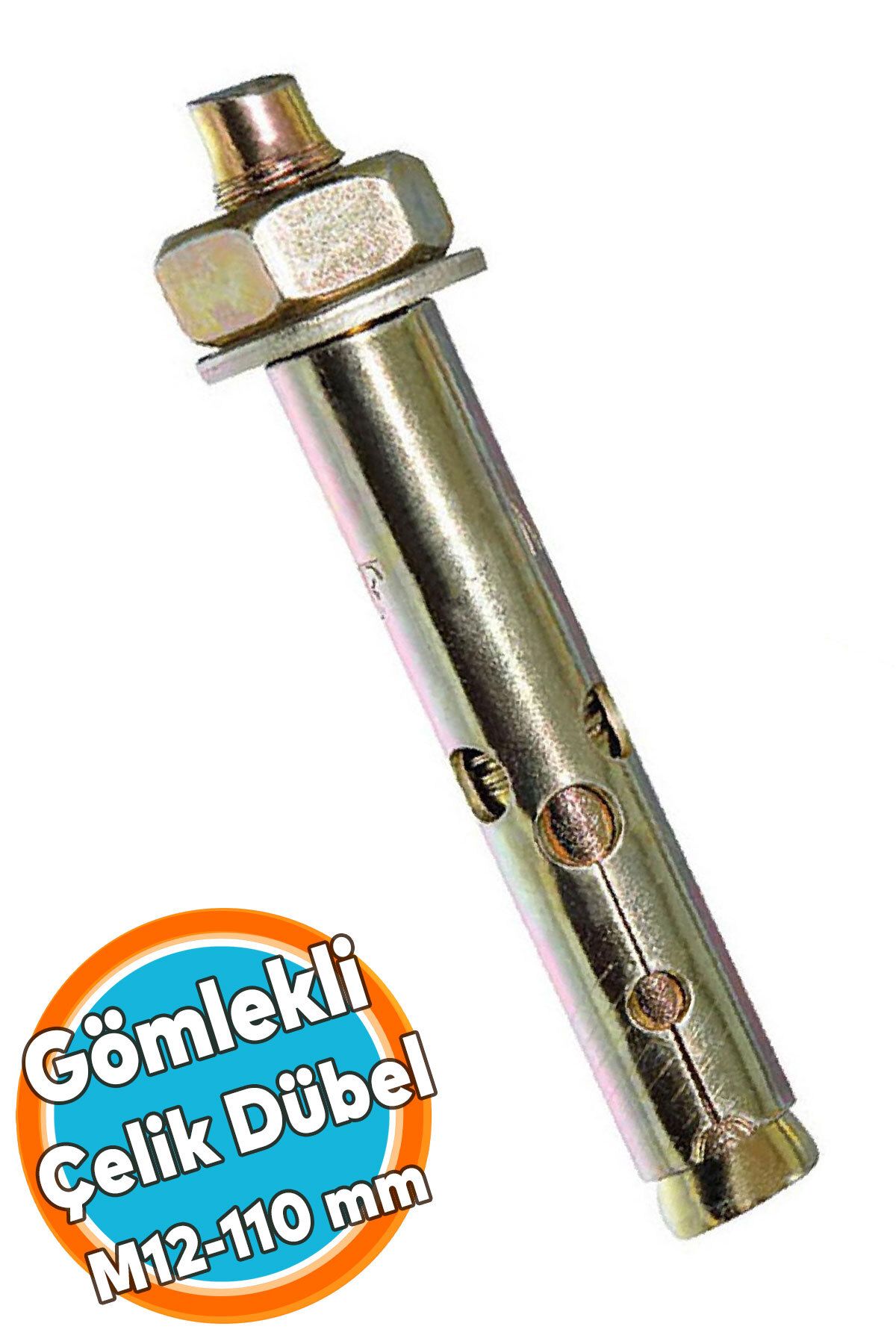 NZB Saplamalı Gömlek Çelik Dübel Raf Montaj Bağlantı Zemin Monte Tavan Beton Asma Aparat M12x110 mm