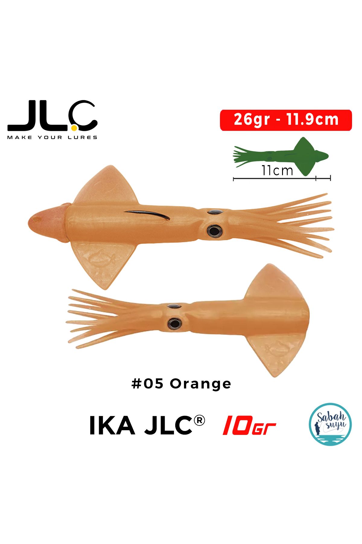 JLC IKA 10 Combo Set 26gr 11.9cm #05 Orange (2+1) Silikon Kalamar