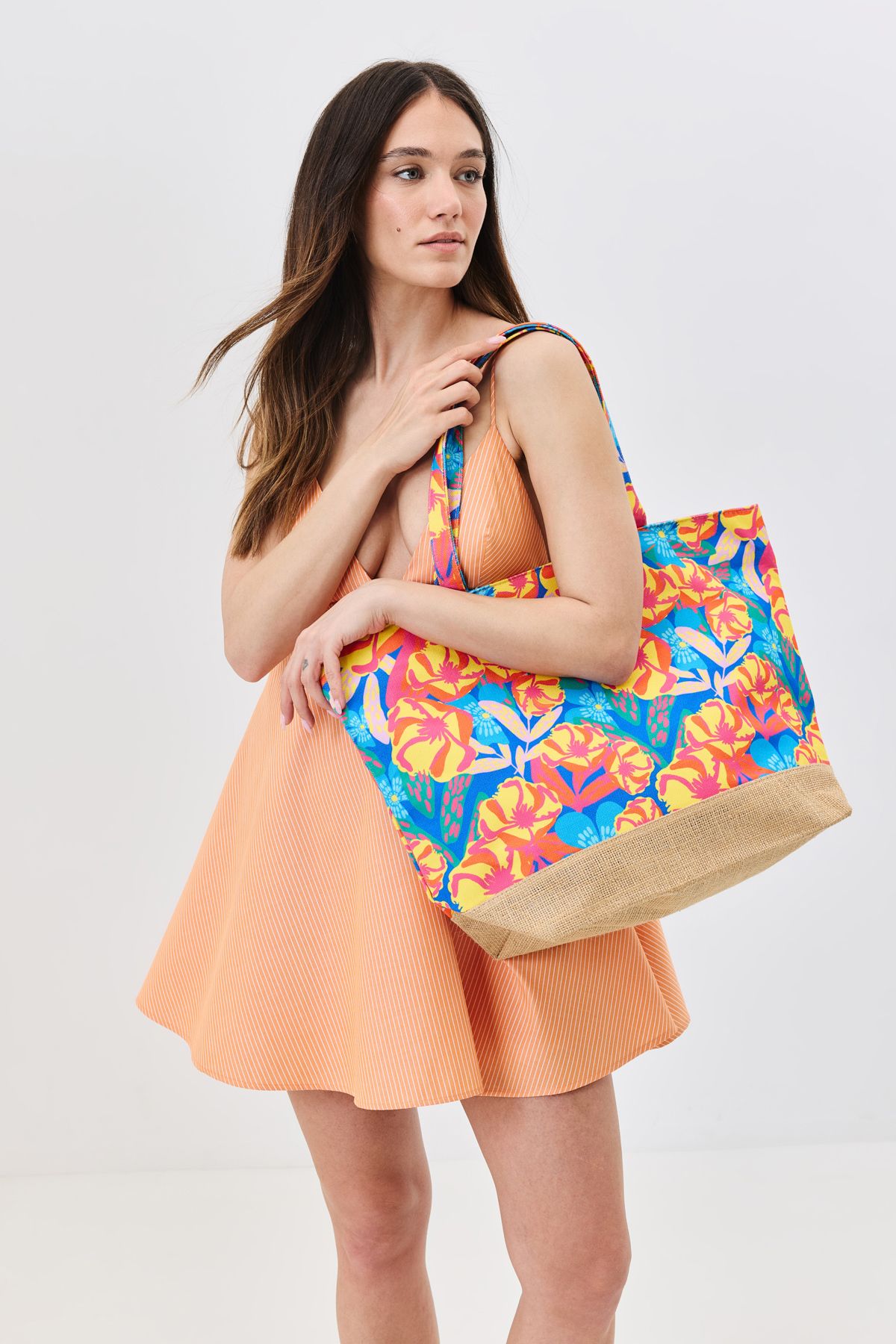 C&City Torba Plażowa Z Nadrukiem Cyfrowym Y8670-26 K-04 Kobieta - One Size