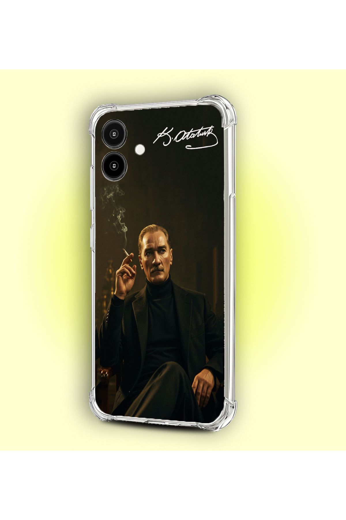 Caseji Samsung Galaxy A06 Uyumlu Köşe Korumalı Şeffaf Baskılı Kılıf