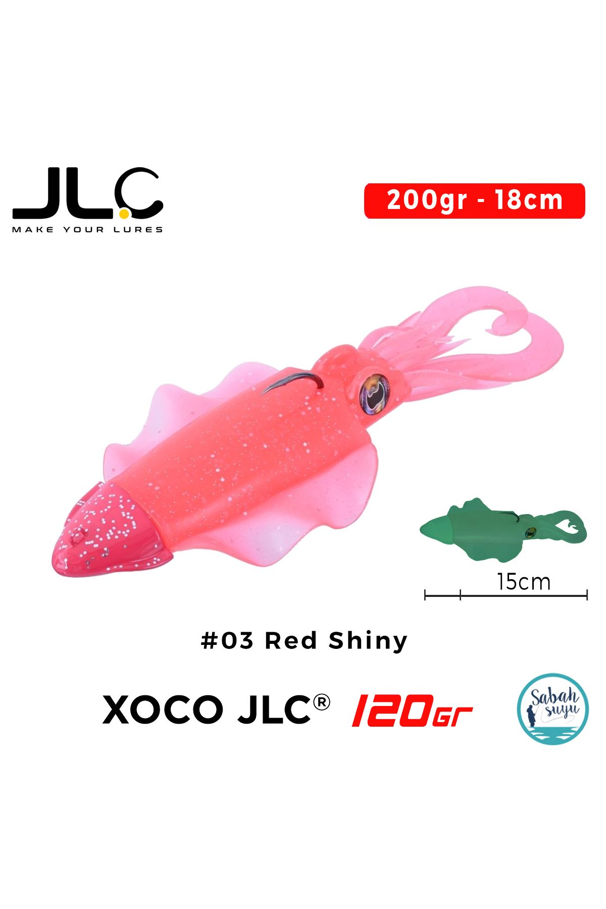 JLC Xoco 120 Set 200gr 18cm #03 Red Shiny Silikon Sübye