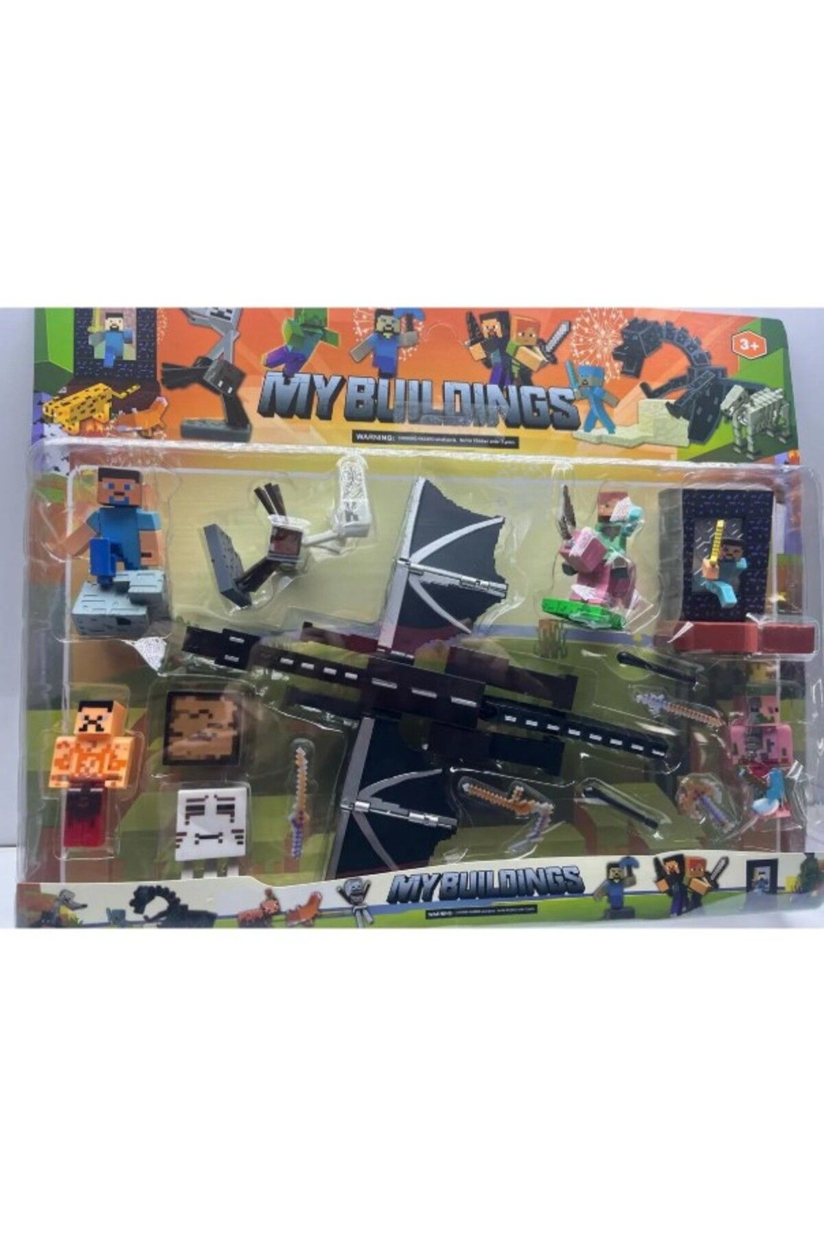 Retoys Minecraft 14 Parça Yeni Figür Set Büyük Enderman Dragon Set